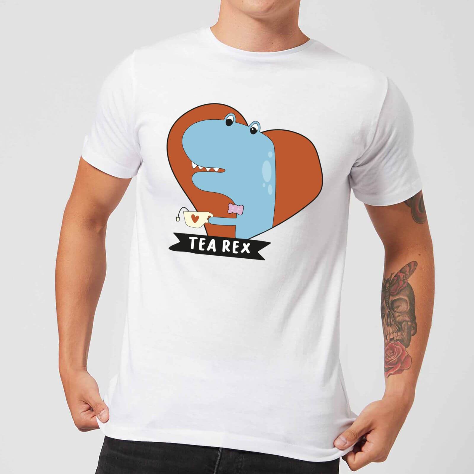 Tea Rex Men's T-Shirt - White - L - White
