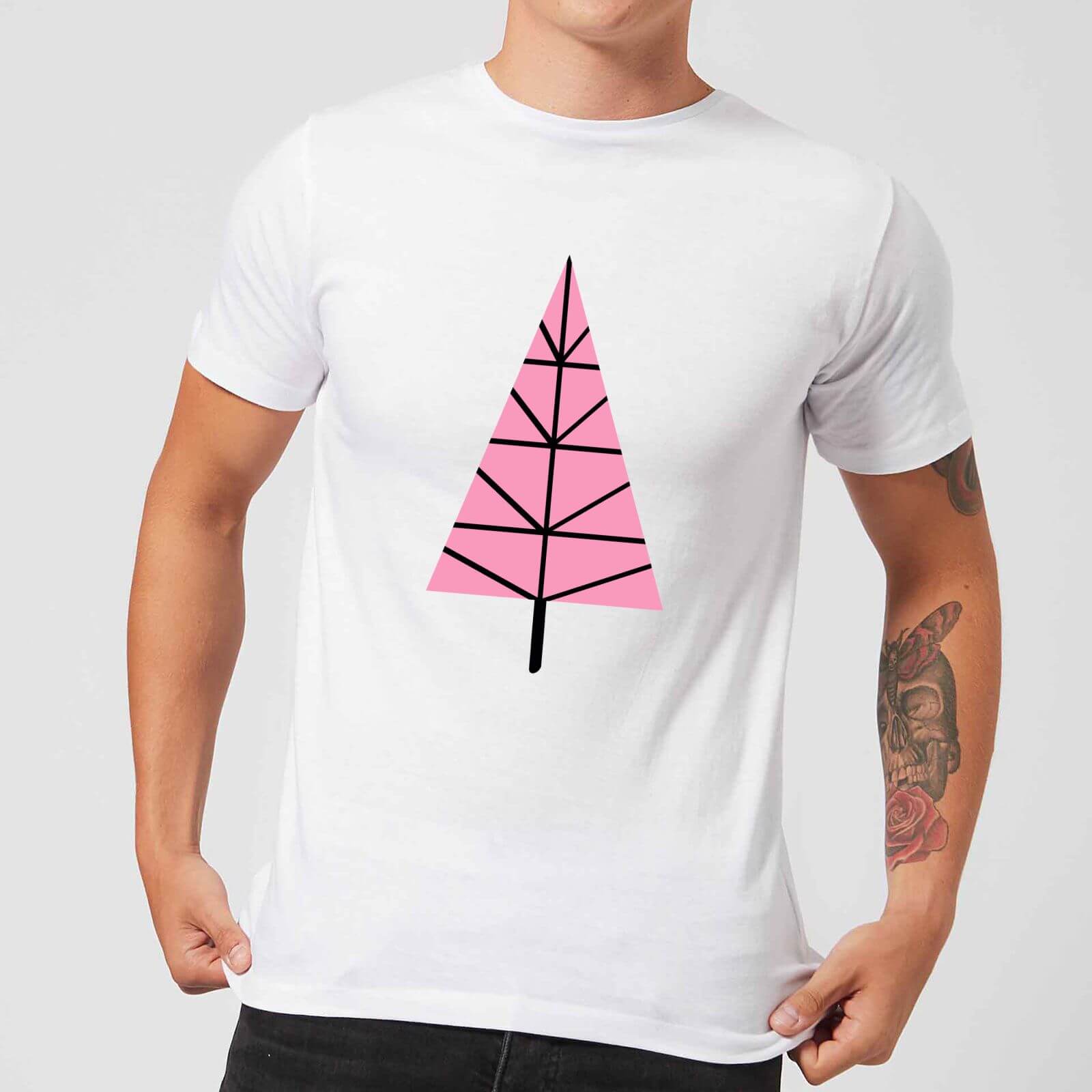 Triangle Christmas Tree Men's T-Shirt - White - S - White