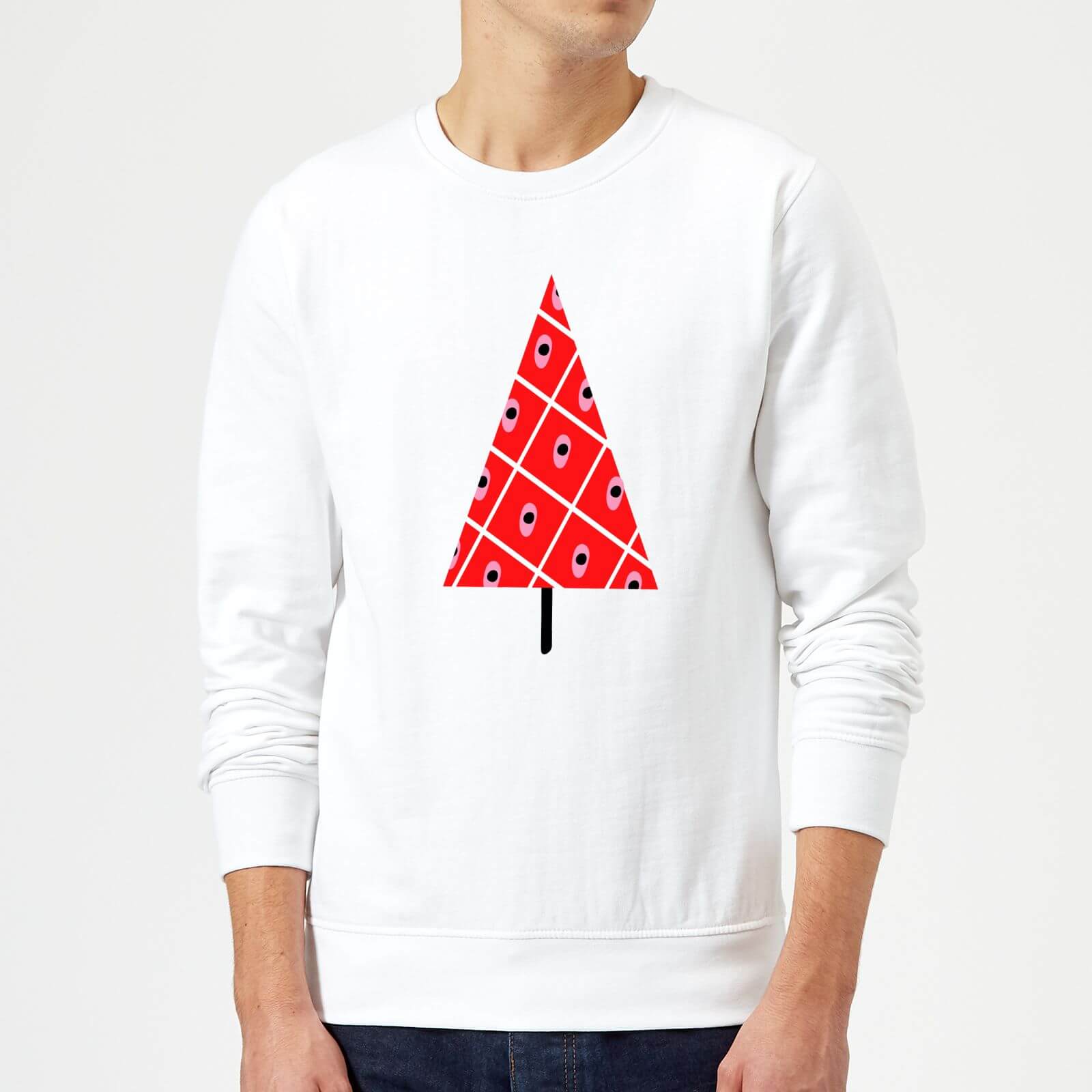 Spotty Christmas Tree Sweatshirt - White - S - White