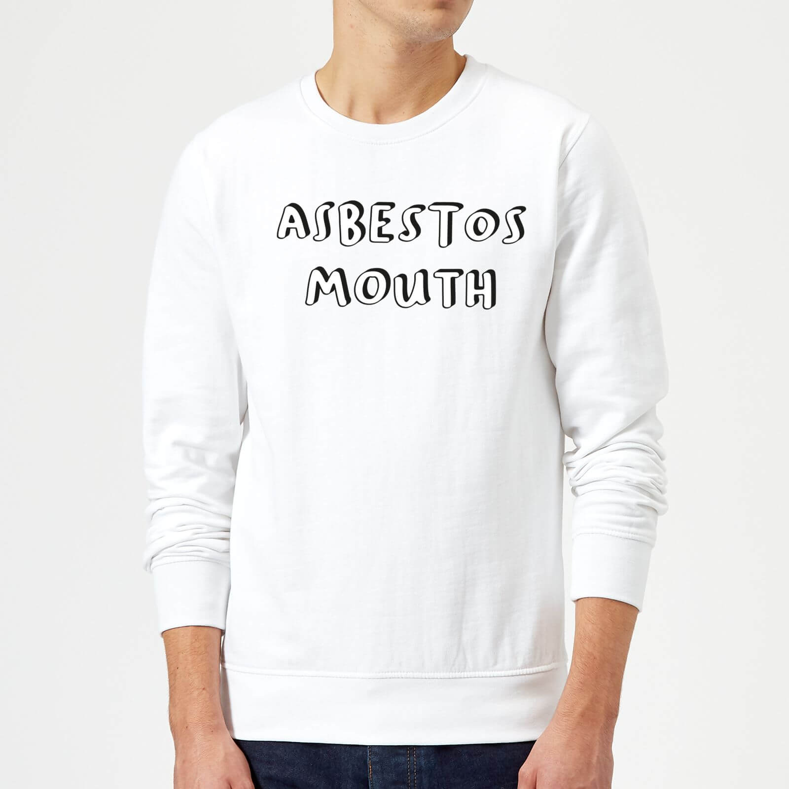 Asbestos Mouth Sweatshirt - White - L - White
