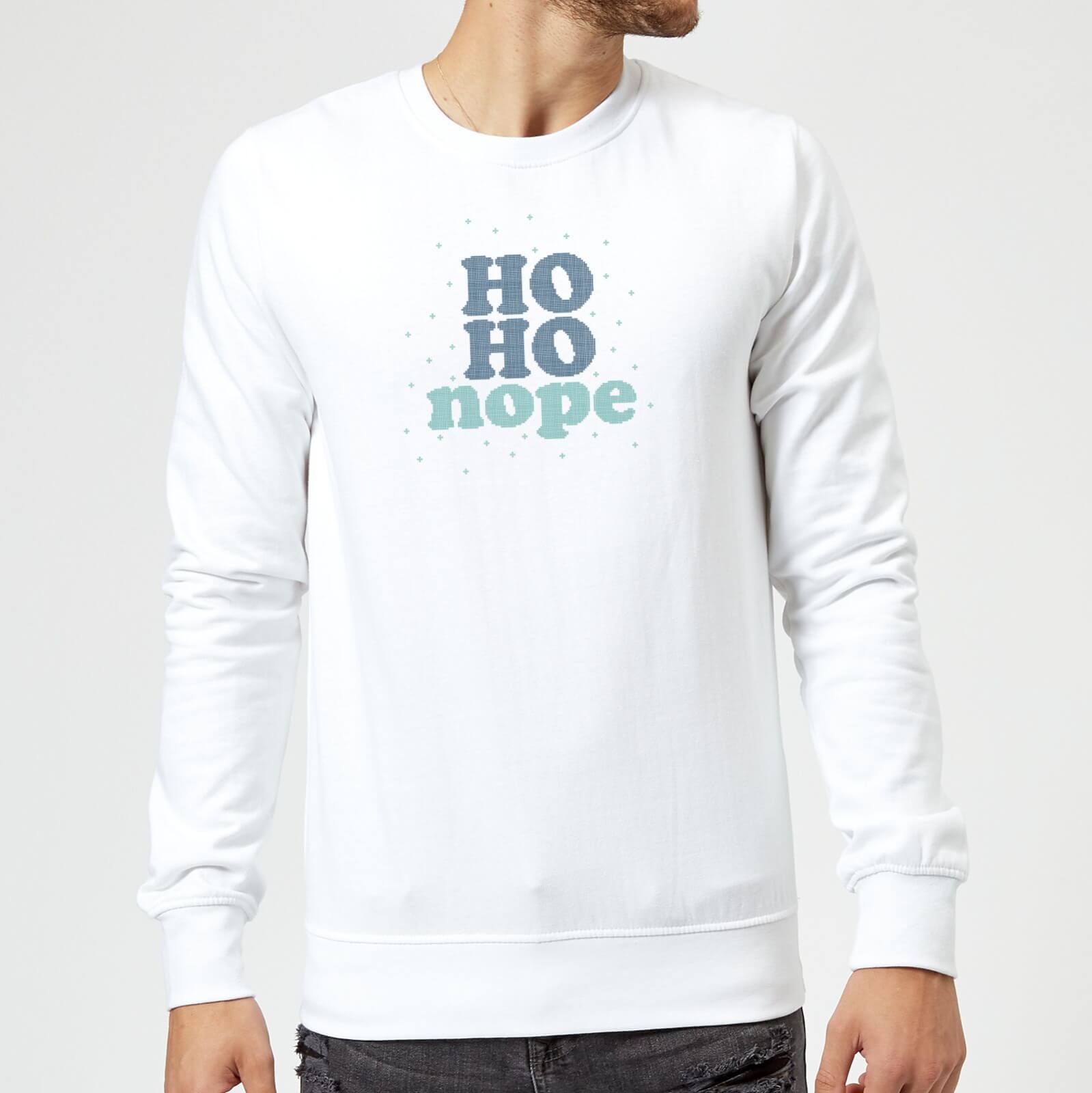 Cross Stitch Ho Ho Nope Sweatshirt - White - XXL - White