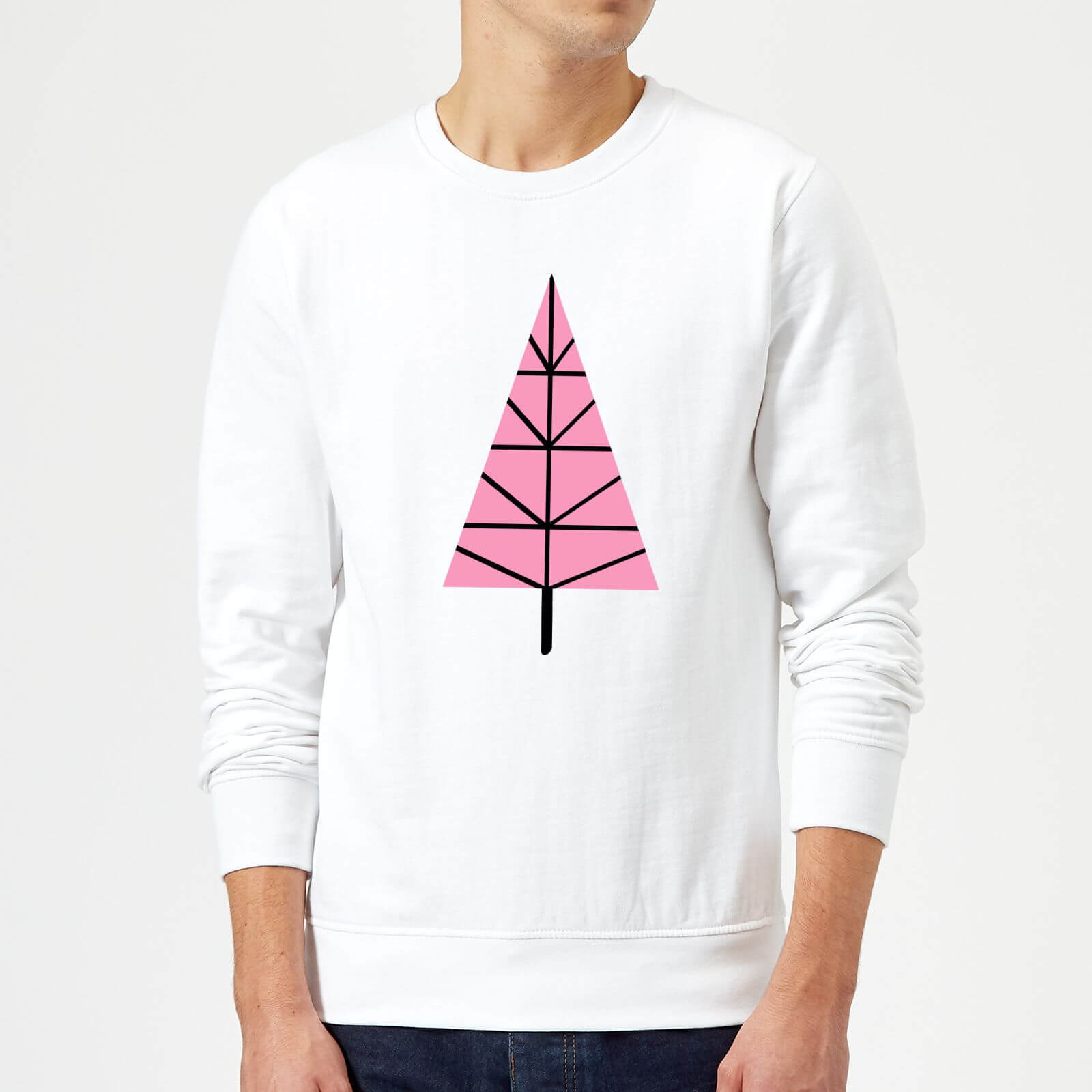 Triangle Christmas Tree Sweatshirt - White - S - White