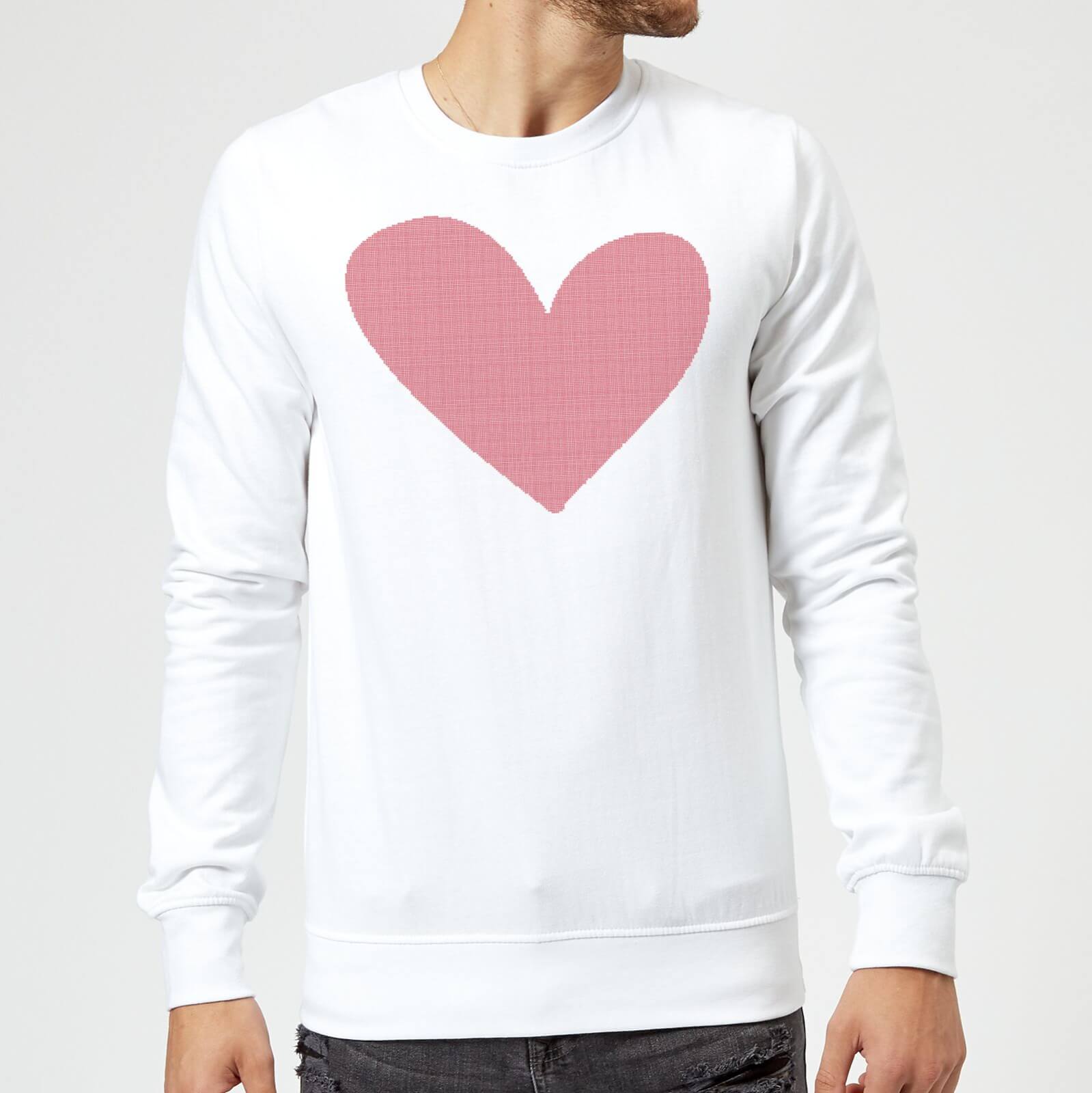 Cross Stitch Heart Sweatshirt - White - S - White