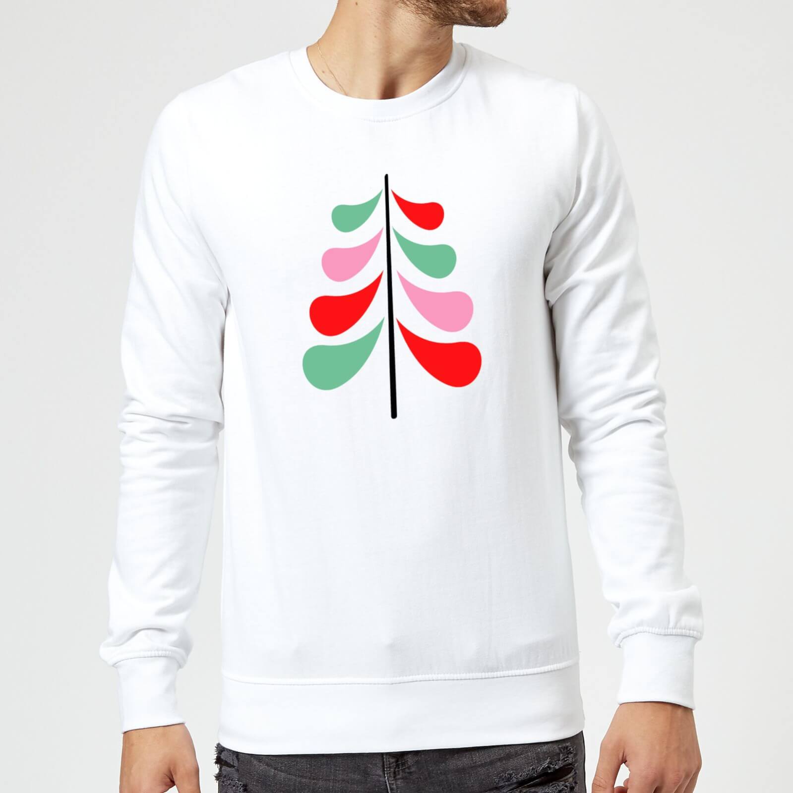 Simple Christmas Tree Sweatshirt - White - S - White