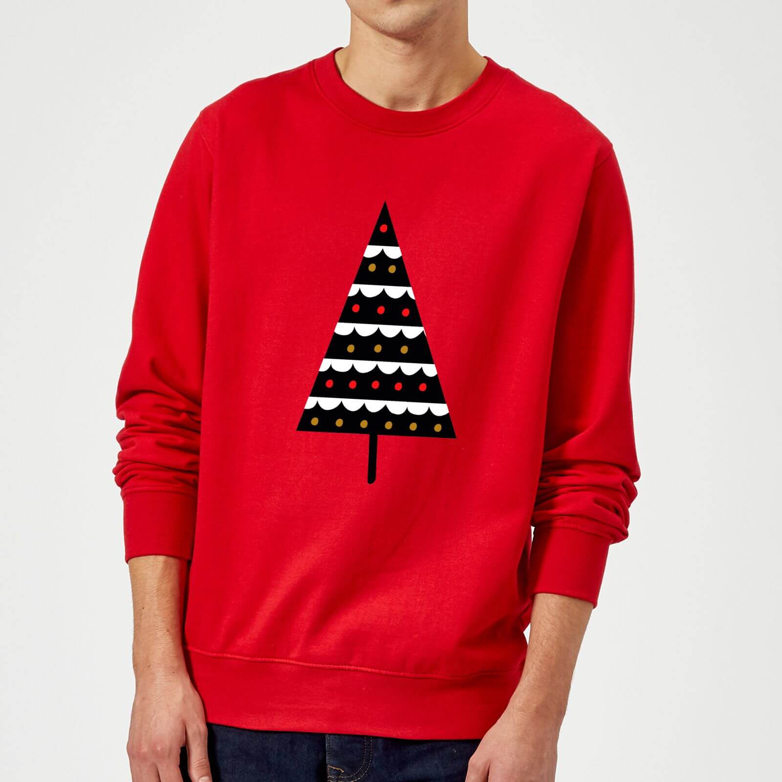 Dark Christmas Tree Sweatshirt - Red - M - Red