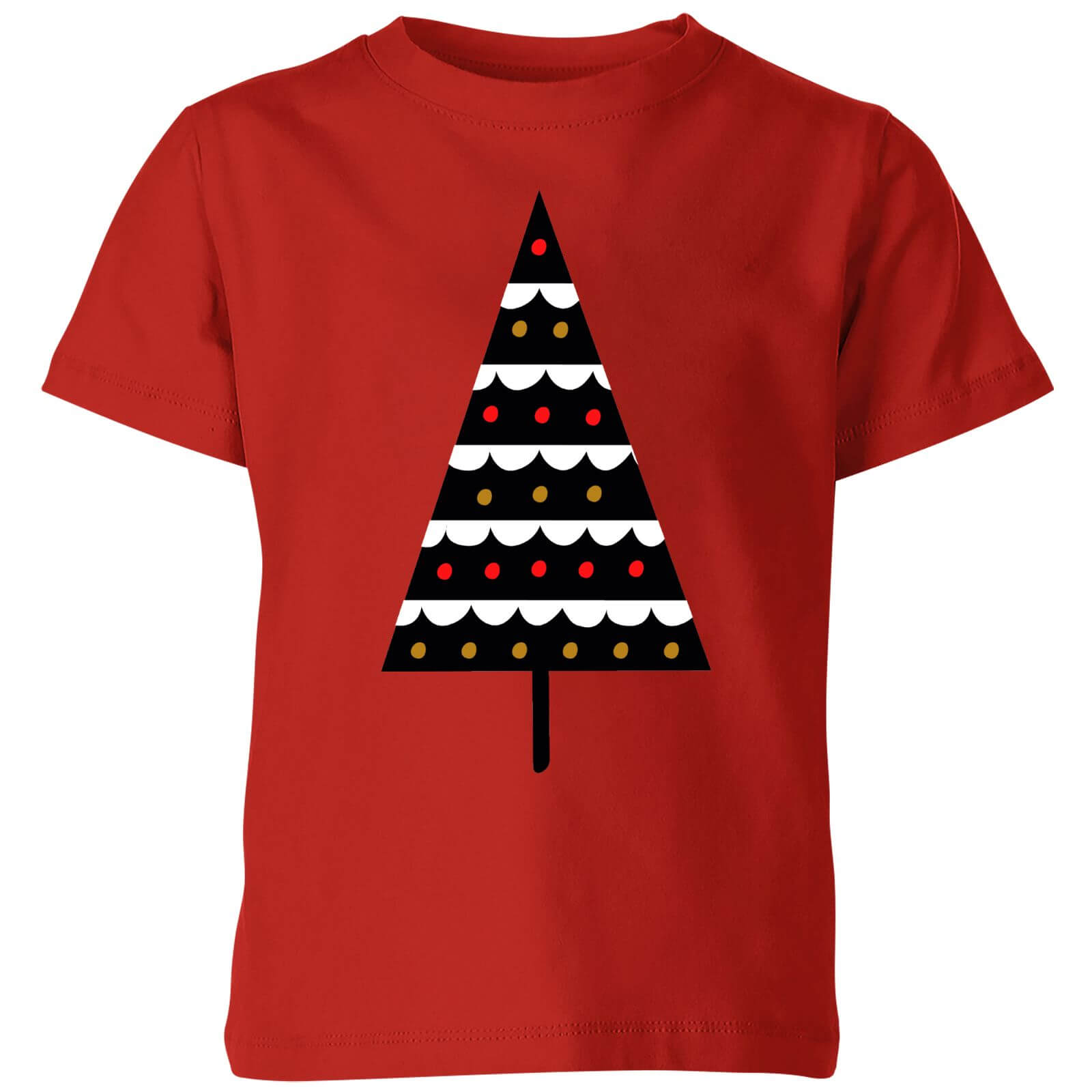 Dark Christmas Tree Kids' T-Shirt - Red - 3-4 Years - Red