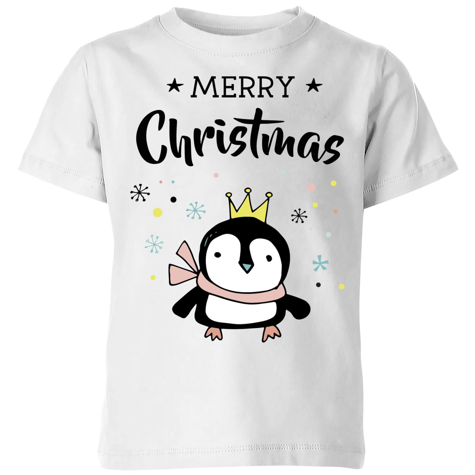 Merry Christmas Penguin Kids' T-Shirt - White - 9-10 Years - White