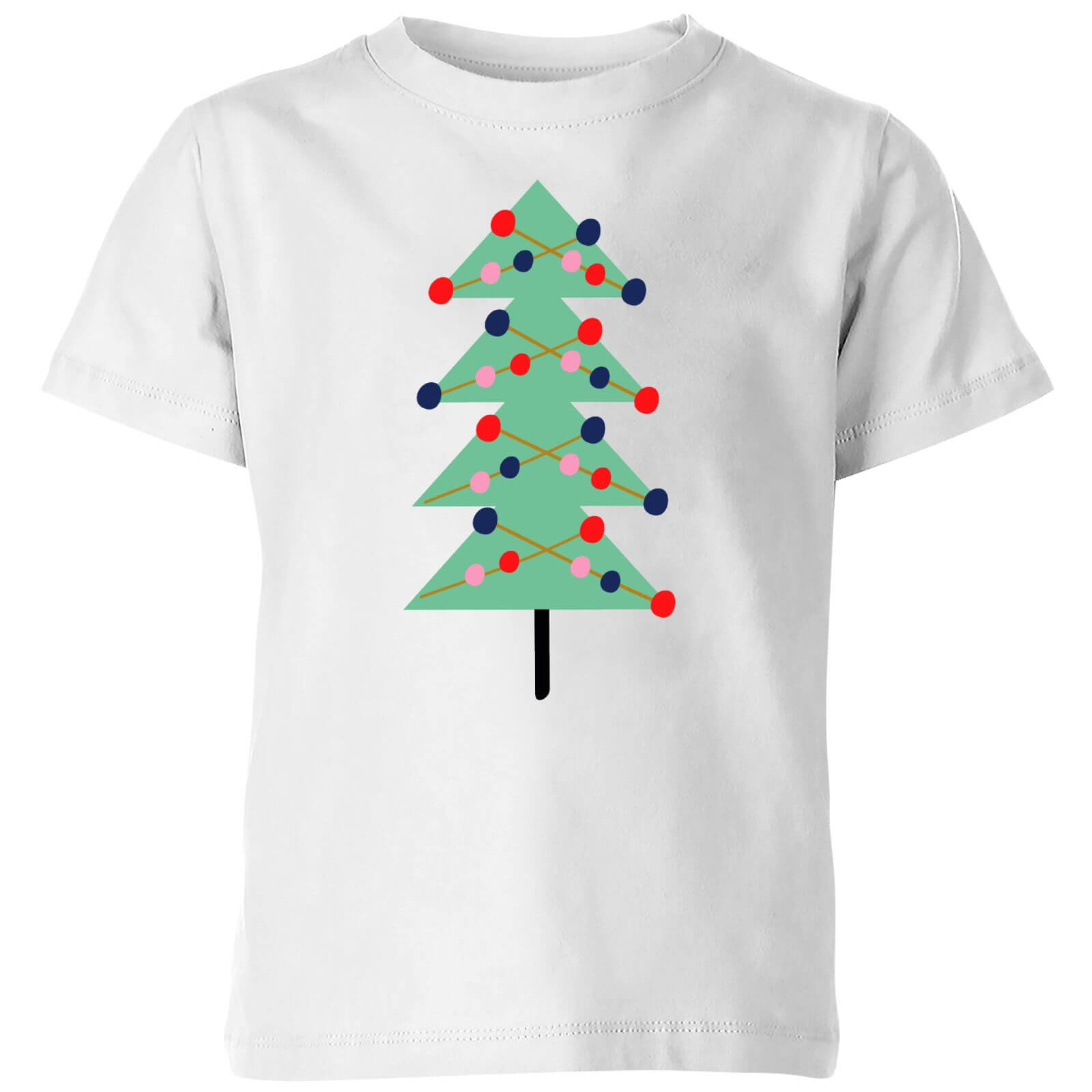 Christmas Tree With Lights Kids' T-Shirt - White - 7-8 Years - White