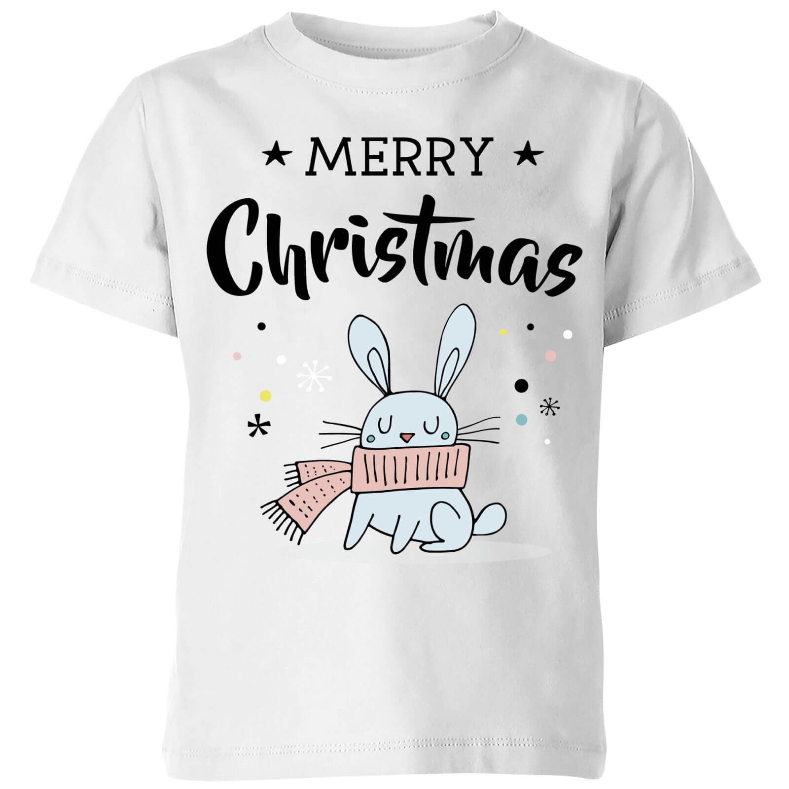 Merry Christmas Rabbit Kids' T-Shirt - White - 3-4 Years - White