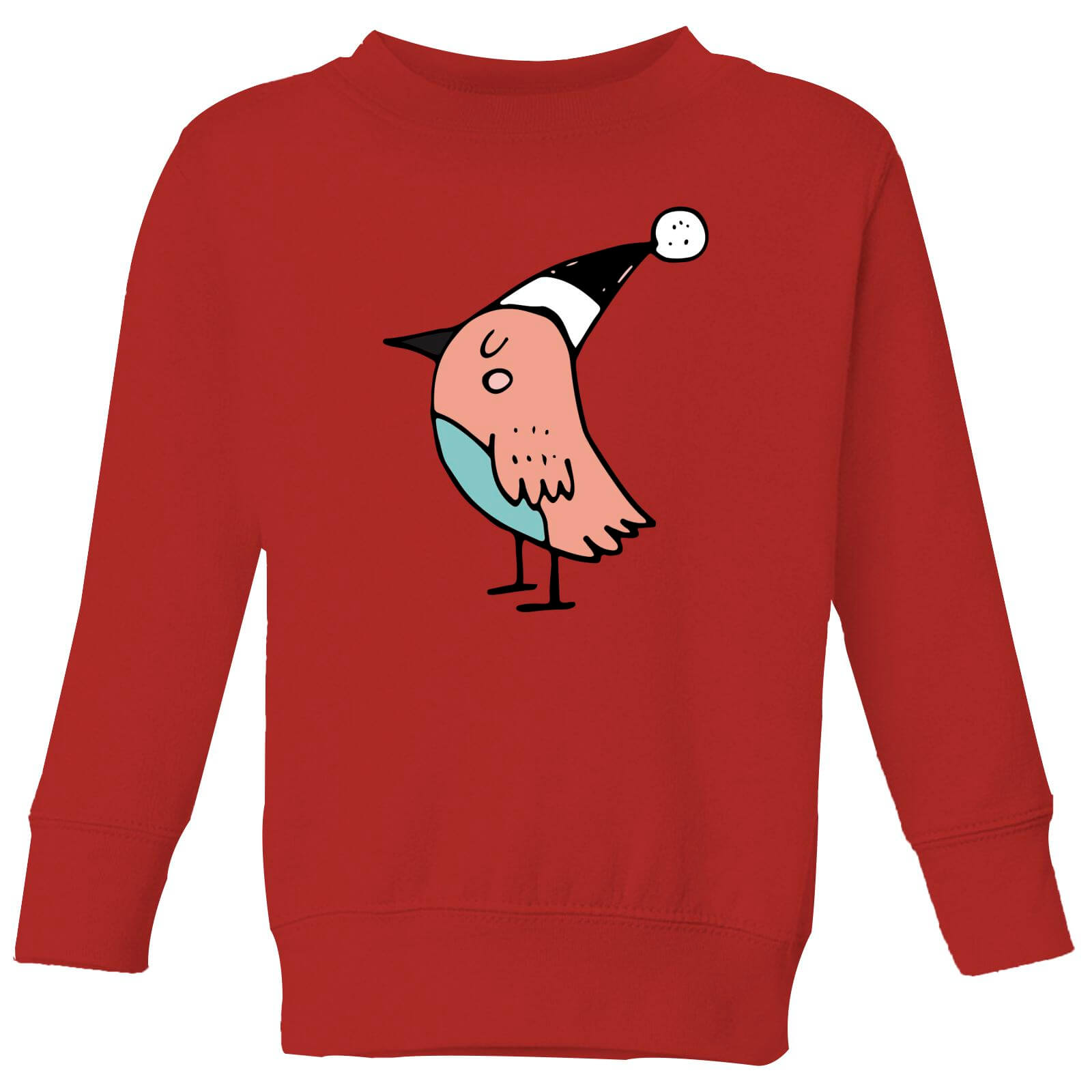 Festive Robin Kids' Sweatshirt - Red - 3-4 Years - Red