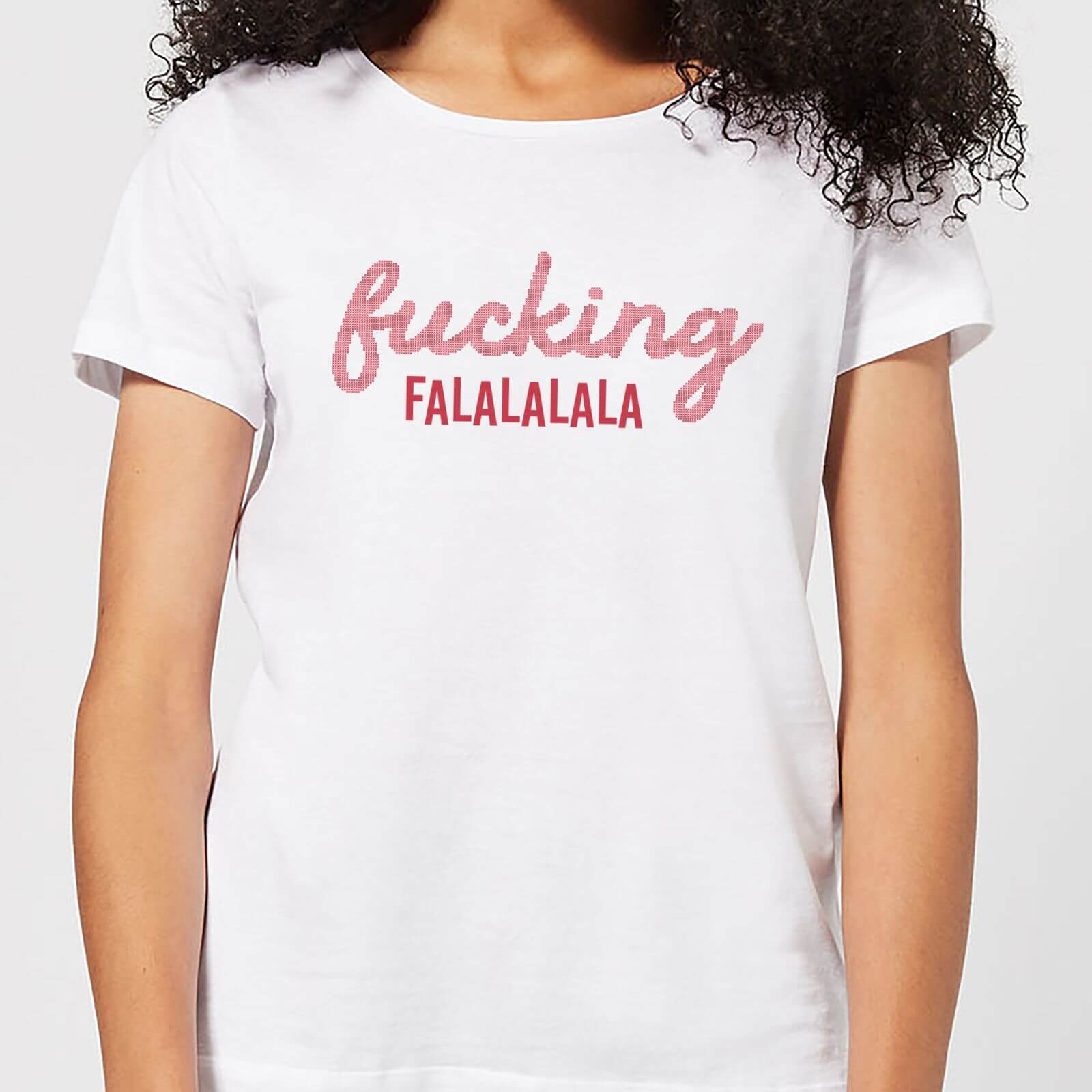 Cross Stitch Fucking Falalalalalala Women's T-Shirt - White - S - White