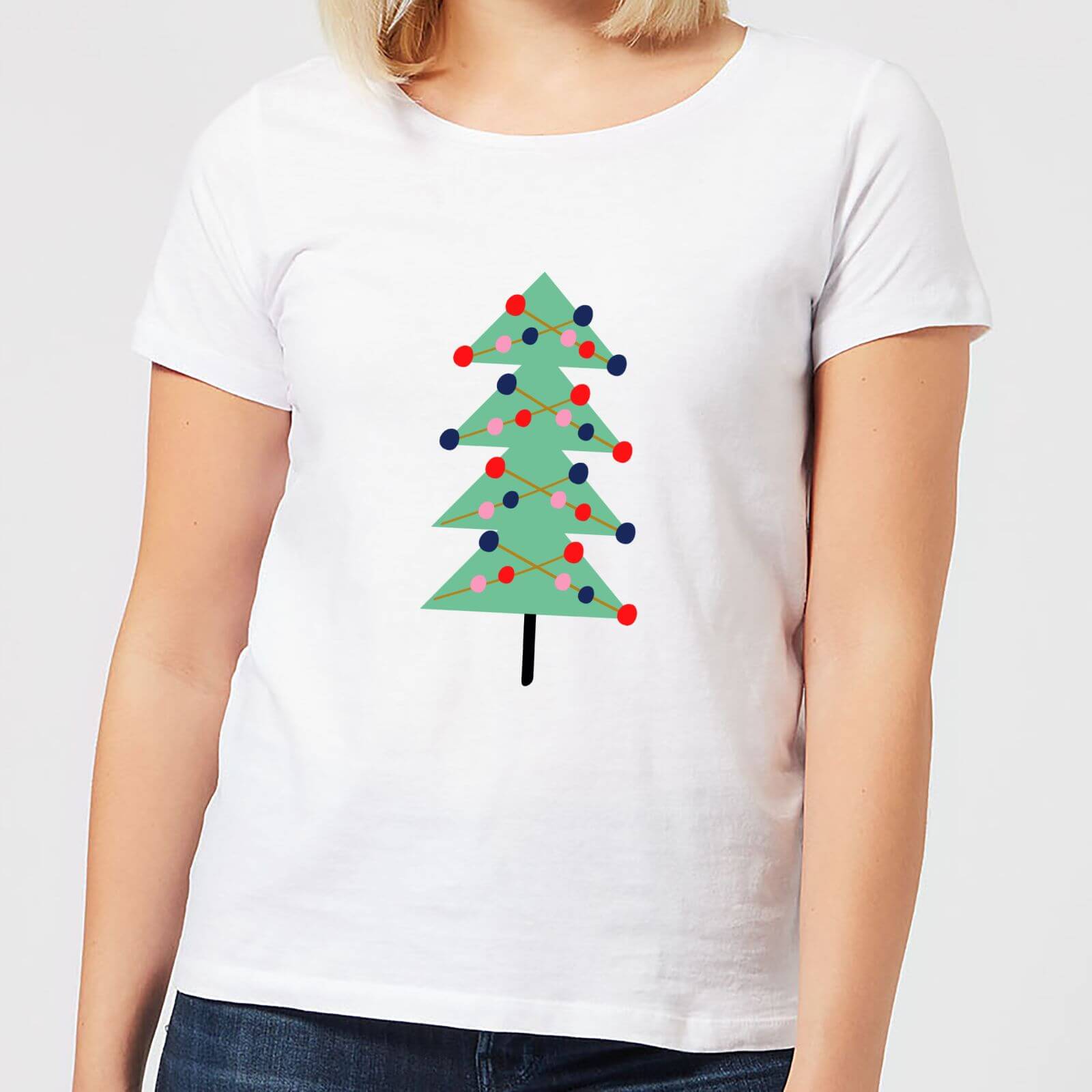Christmas Tree With Lights Women's T-Shirt - White - S