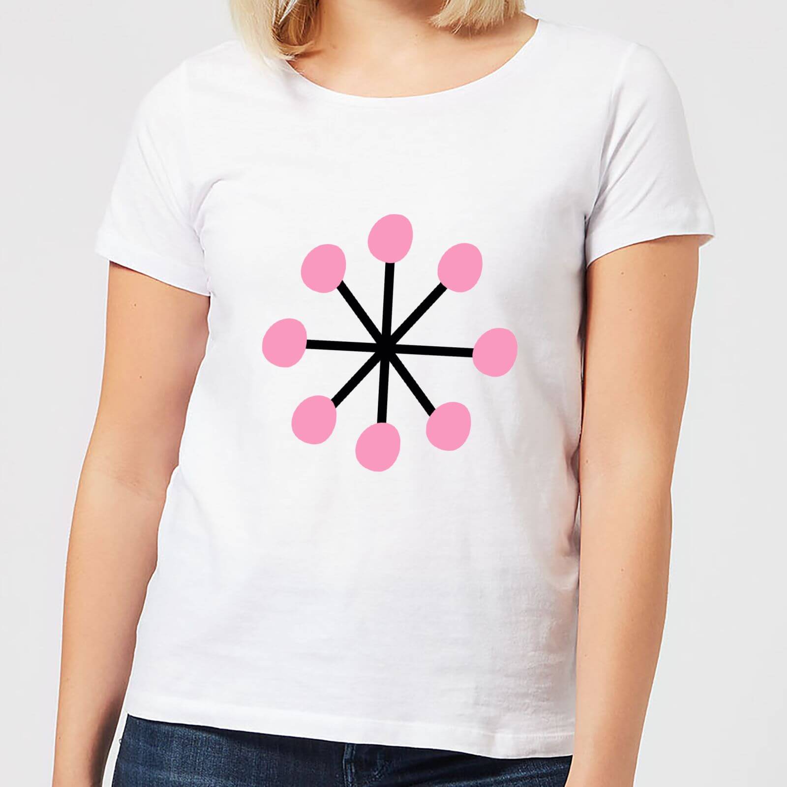 Pink Snowflake Women's T-Shirt - White - M - White