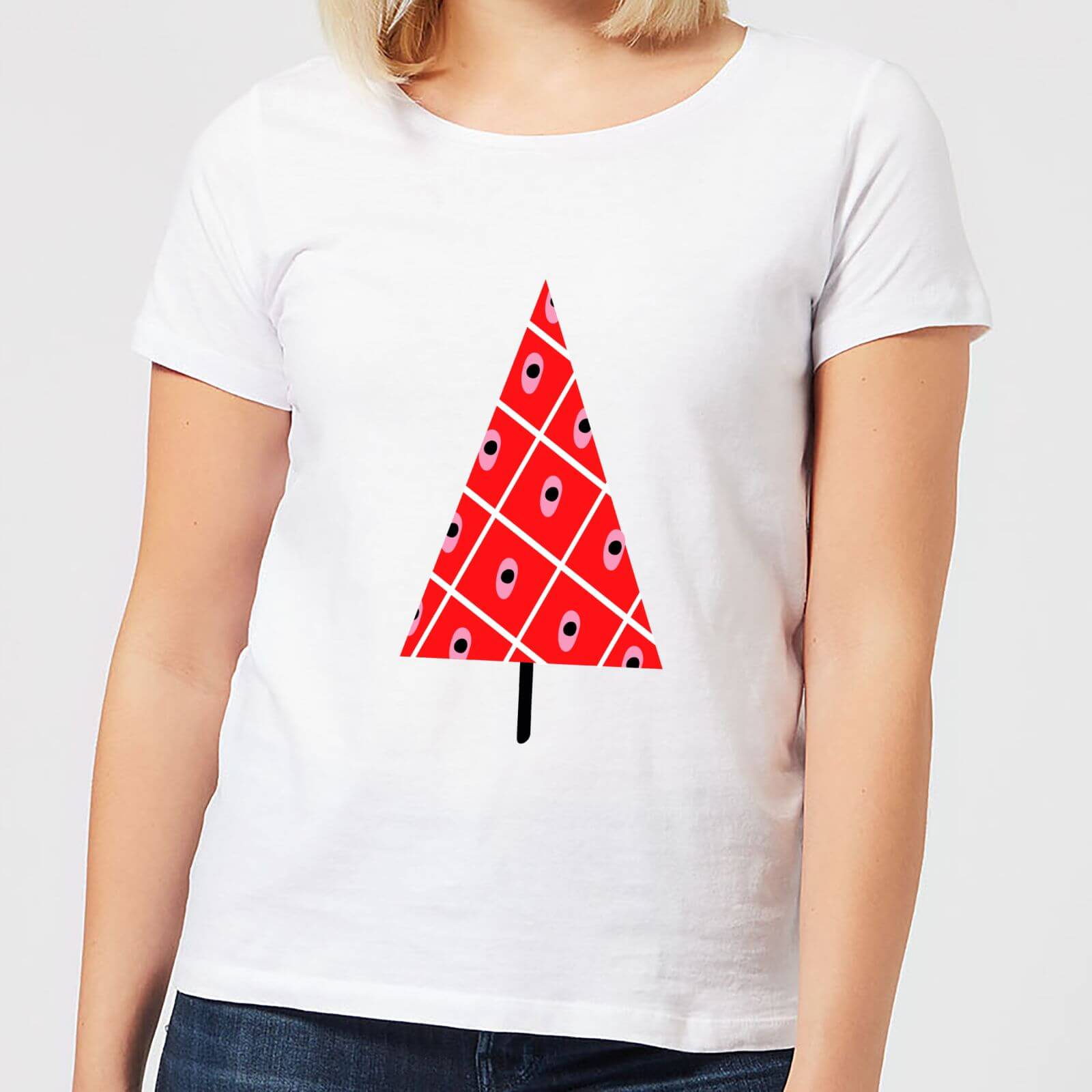 Spotty Christmas Tree Women's T-Shirt - White - S - White