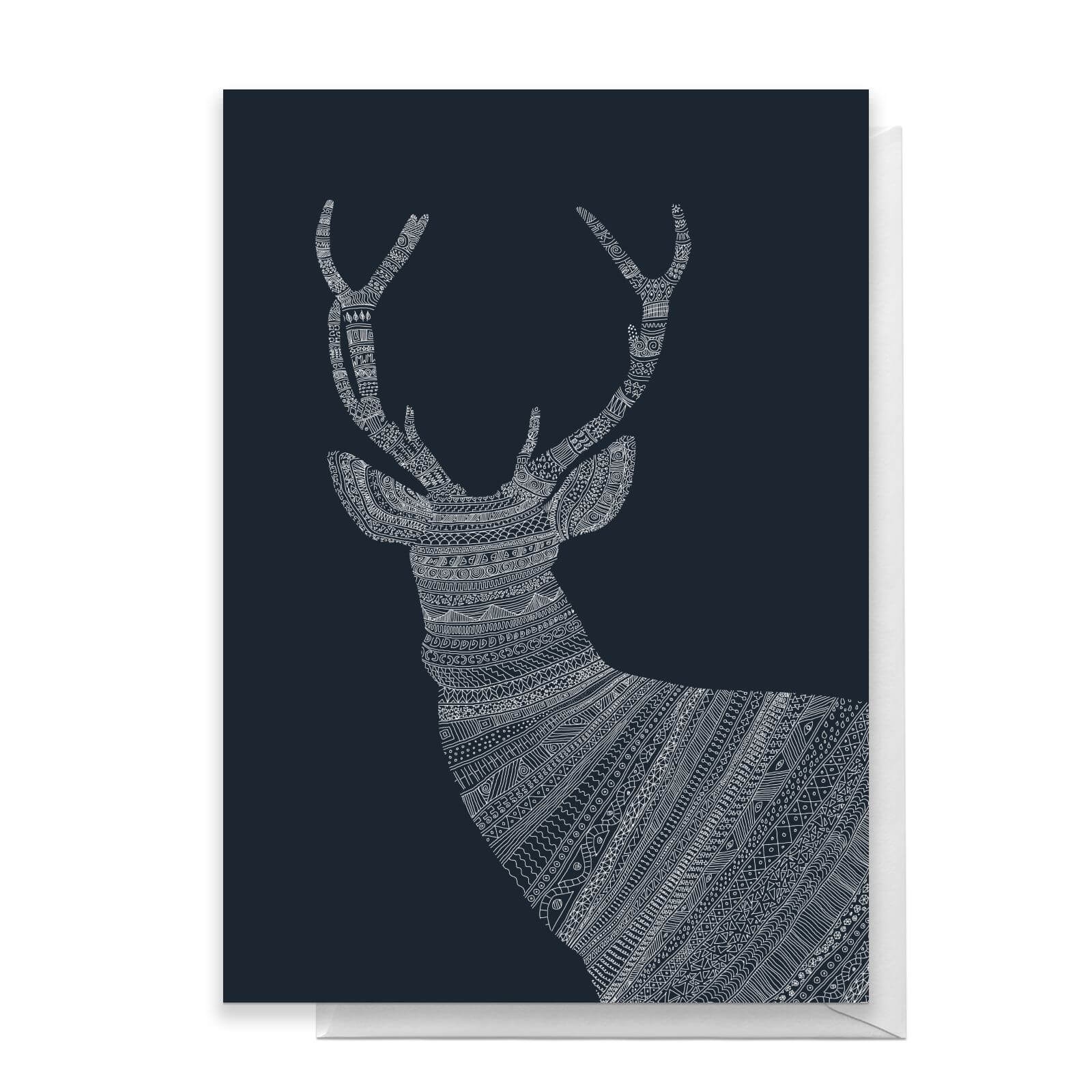 Aztec Night Reindeer Greetings Card - Standard Card