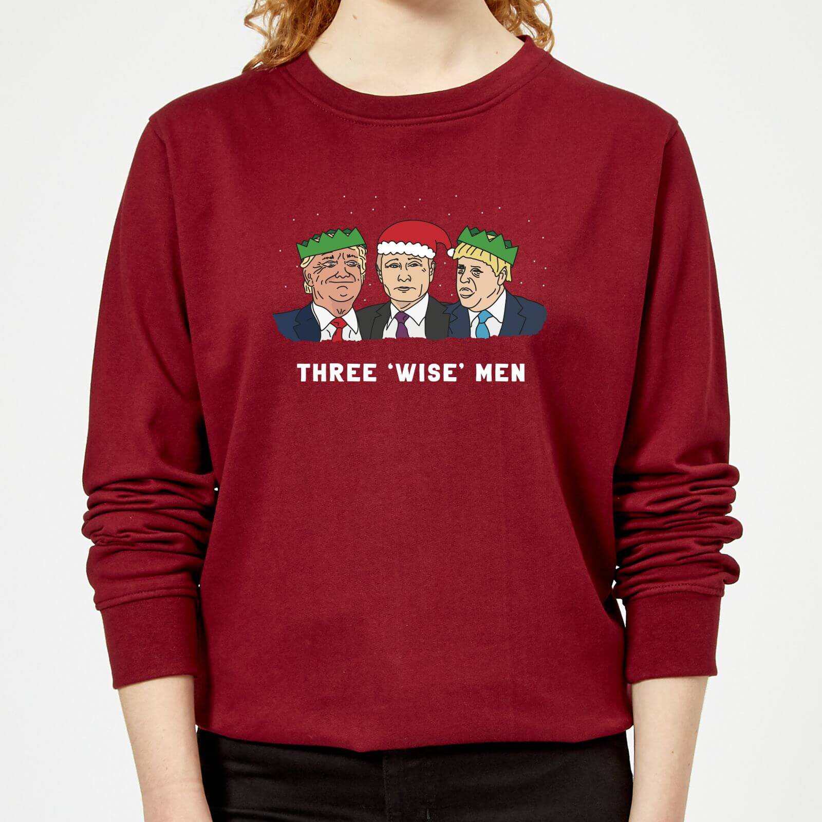 Three 'Wise' Men Women's Sweatshirt - Burgundy - XS - Burgundy