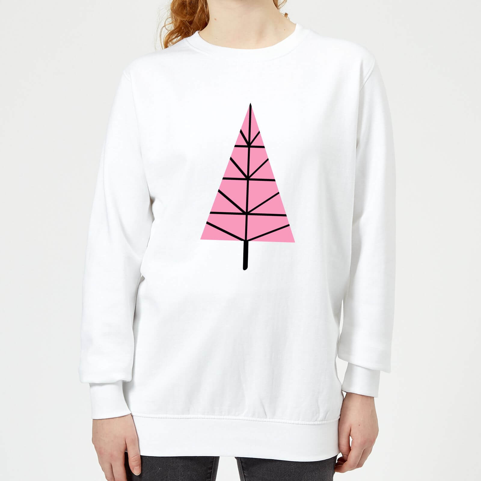 Triangle Christmas Tree Women's Sweatshirt - White - XS - White