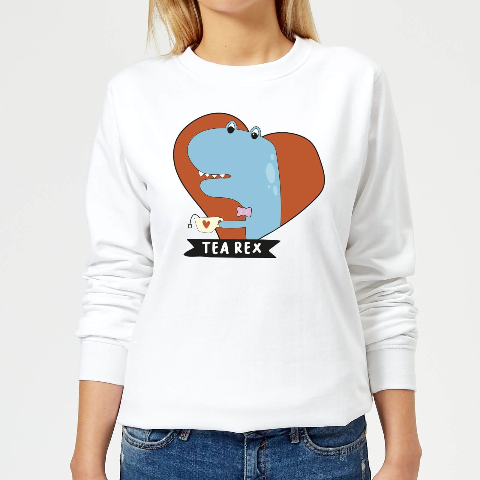 Tea Rex Women's Sweatshirt - White - XS - White