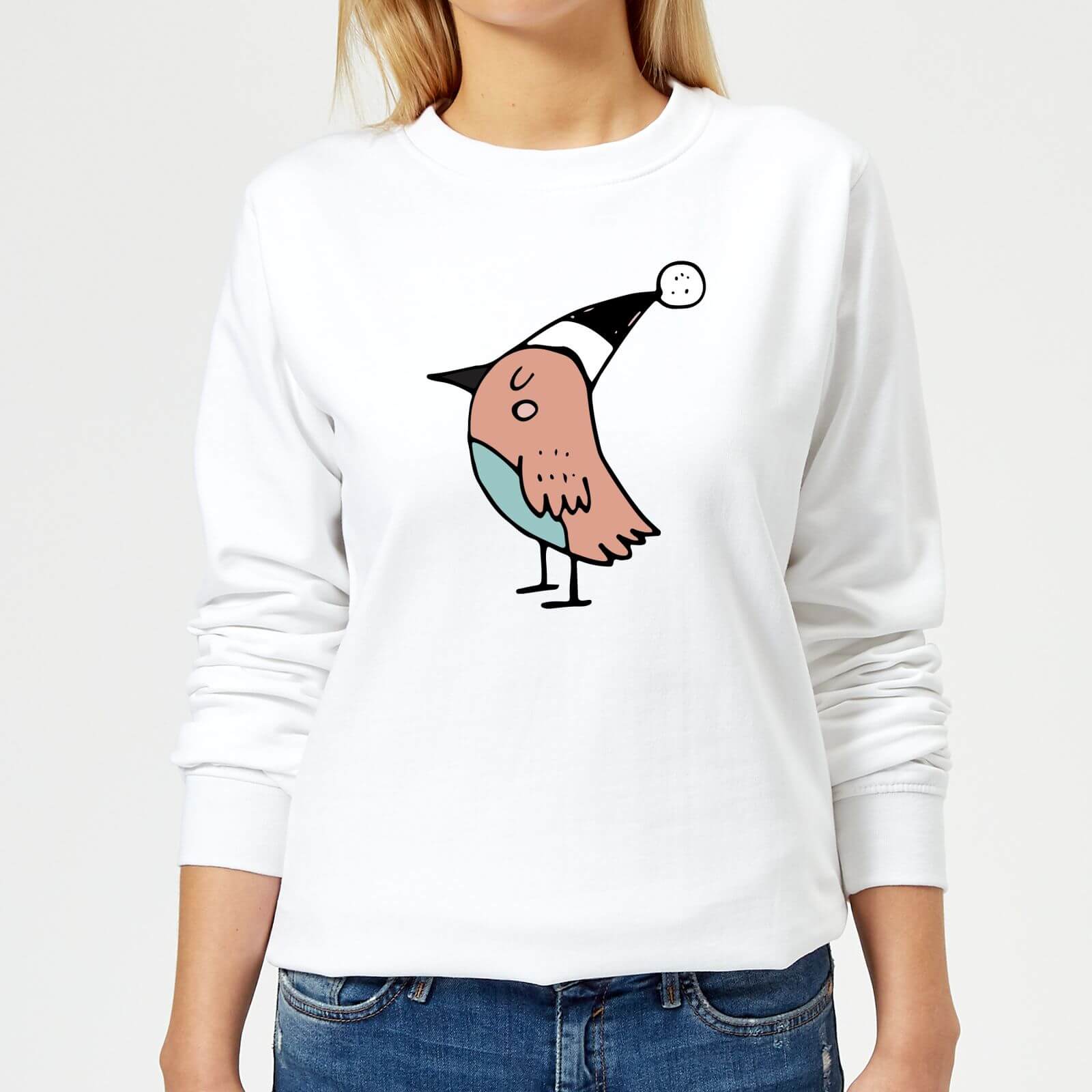 Festive Robin Women's Sweatshirt - White - XS - White