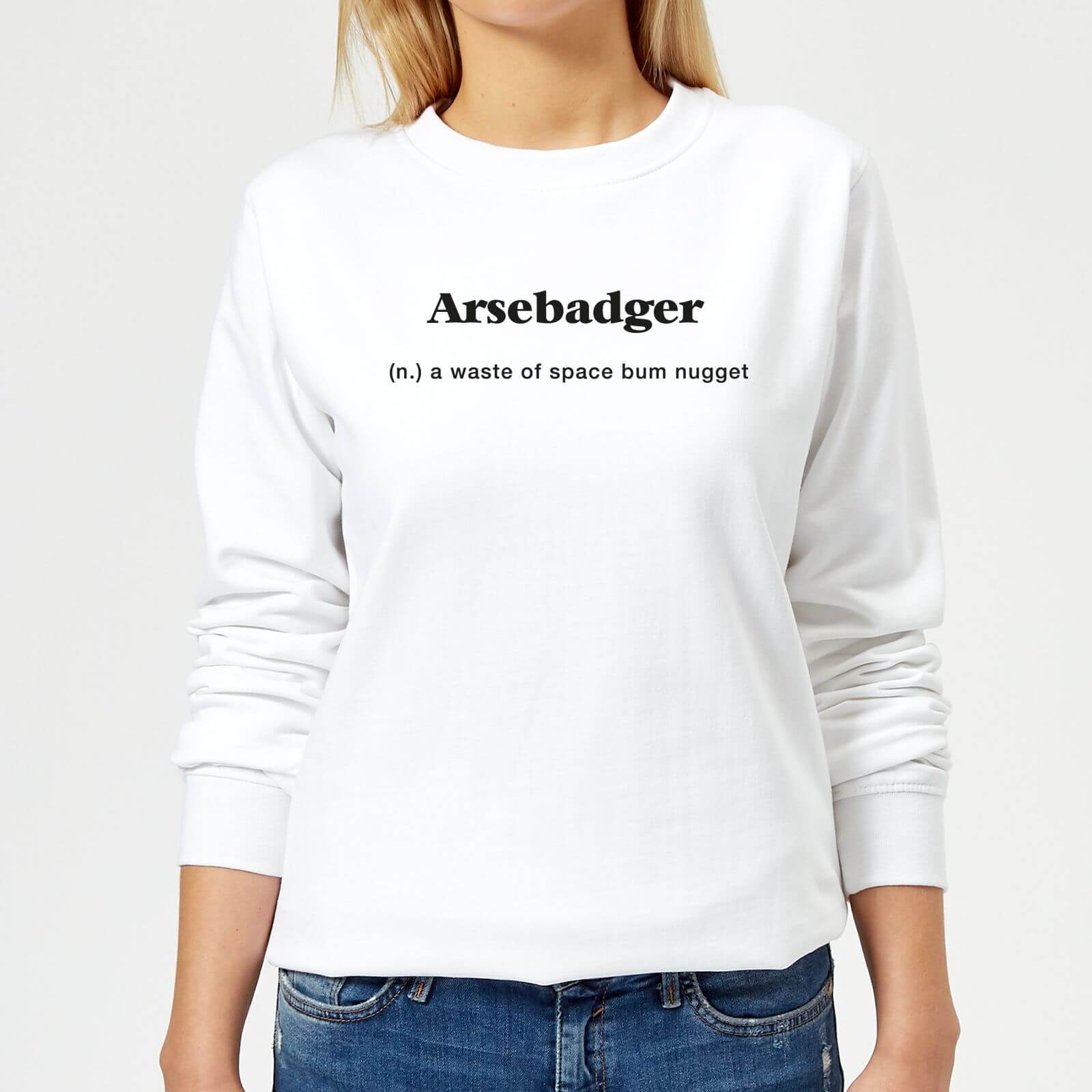 Arsebadger Women's Sweatshirt - White - XS - White
