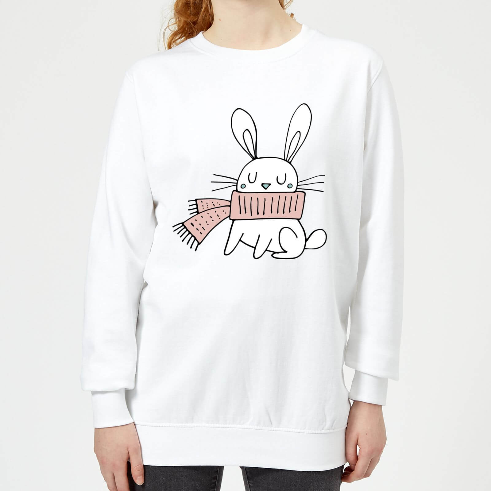 Christmas Rabbit Women's Sweatshirt - White - XS - White