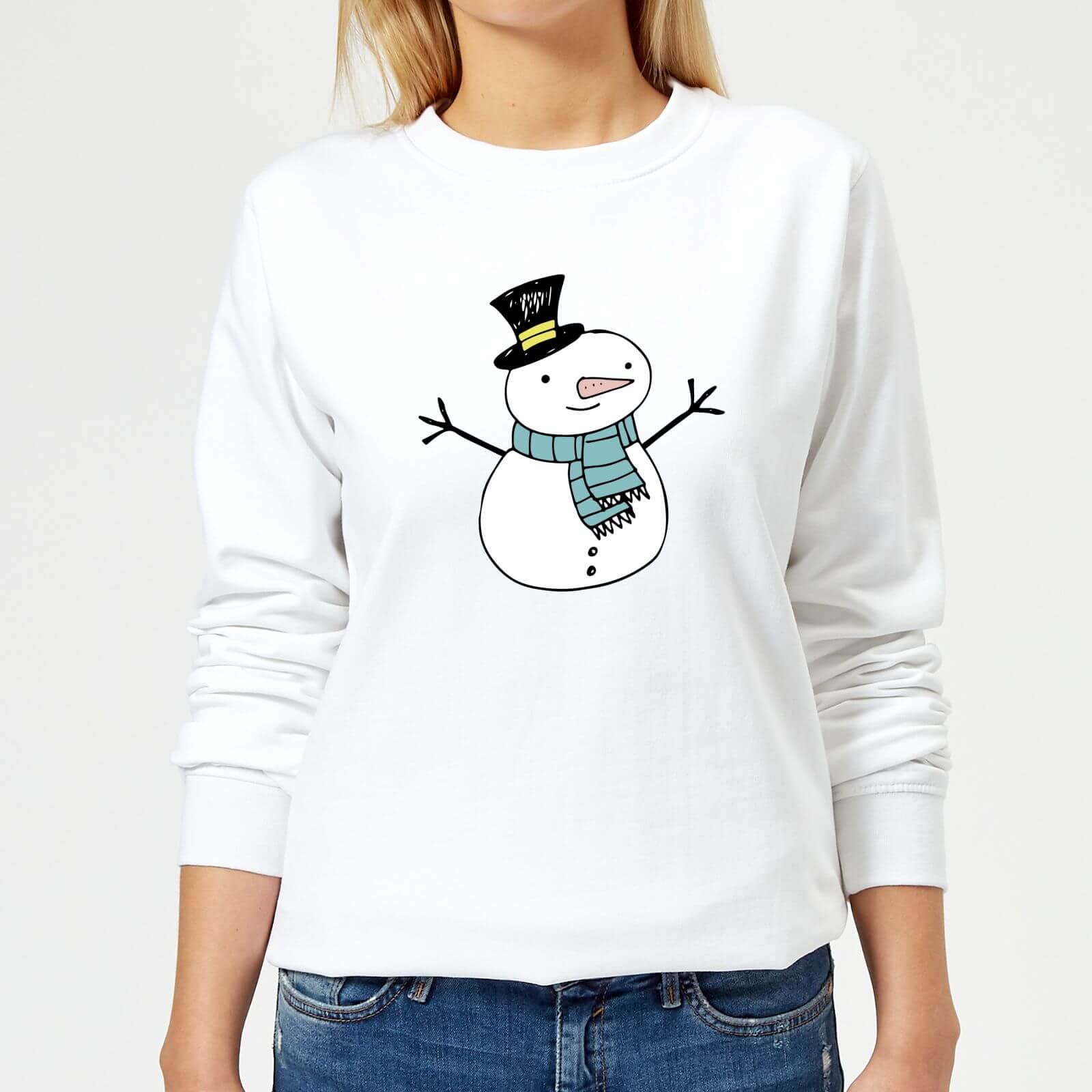 Christmas Snowman Women's Sweatshirt - White - XS - White