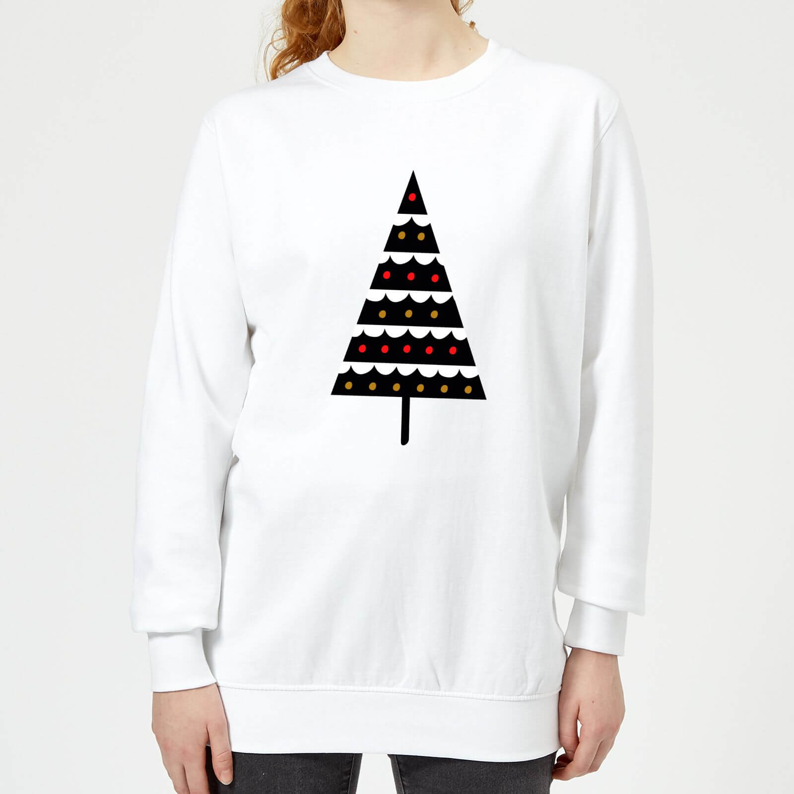 Dark Christmas Tree Women's Sweatshirt - White - XS