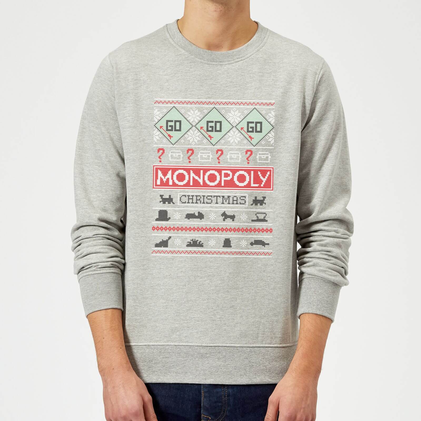 Monopoly Christmas Sweater - Grey - XXL