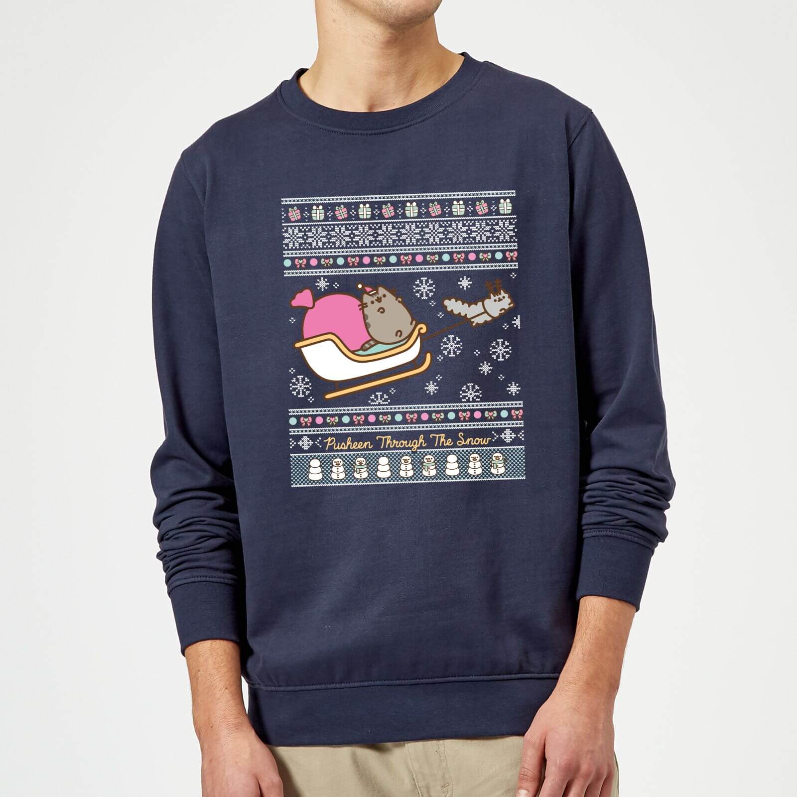 Pusheen Core Pusheen Through The Snow Christmas Sweatshirt - Navy - S