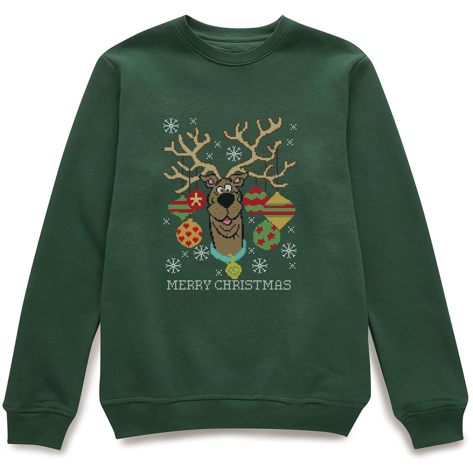 Scooby Doo Christmas Sweatshirt - Forest Green - XL