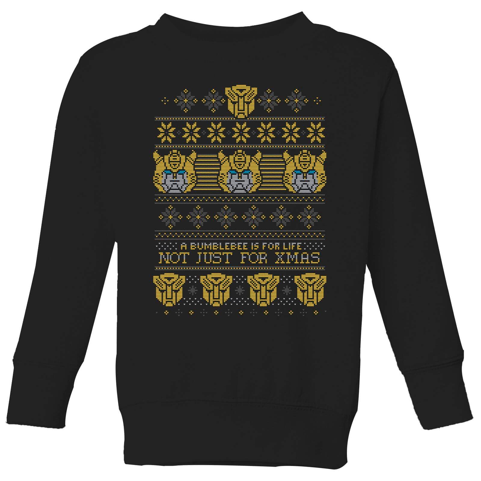 Bumblebee Classic Ugly Knit Kids' Christmas Sweater - Black - 7-8 Years