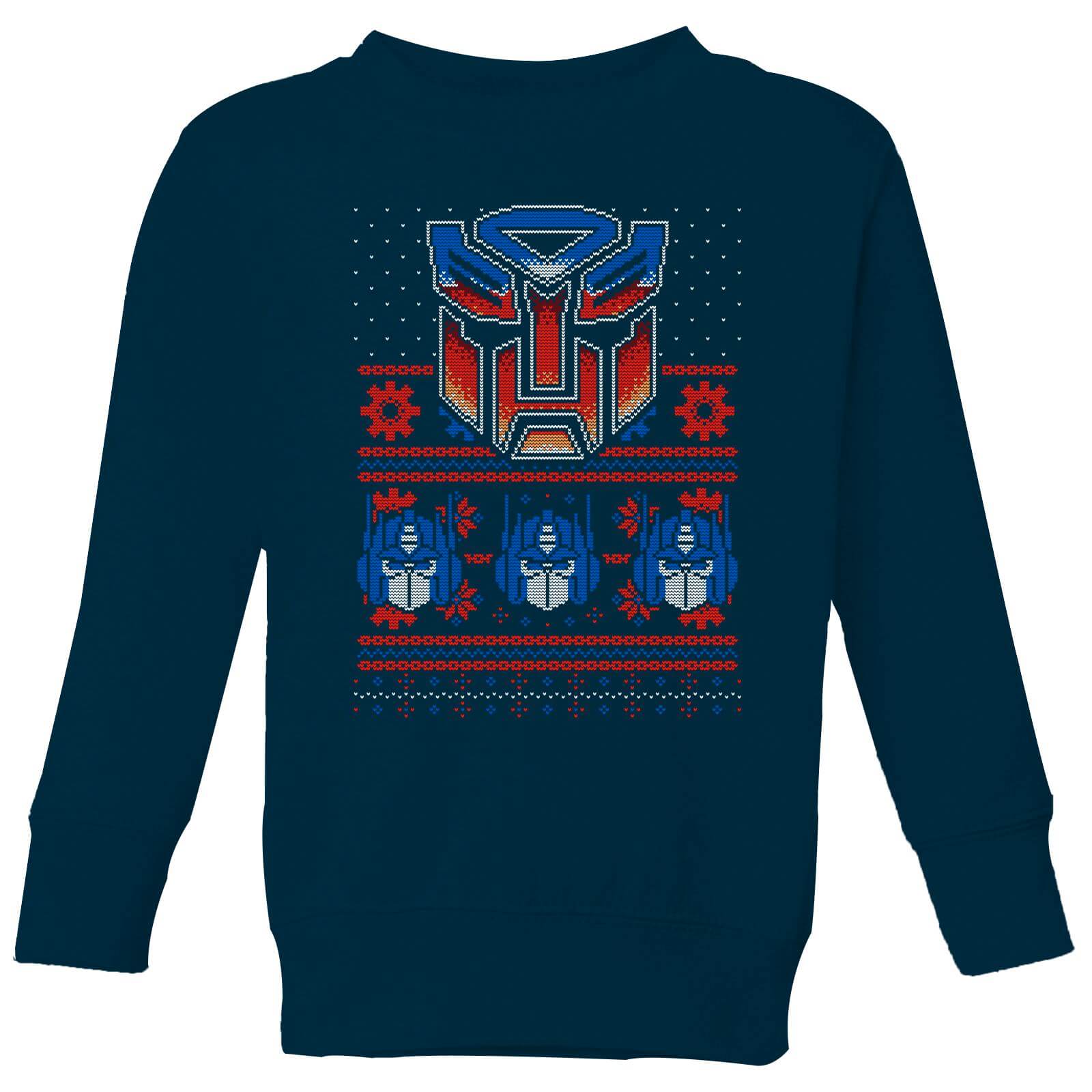 Autobots Classic Ugly Knit Pull de Noël pour enfants - Bleu Marine - 3-4 ans