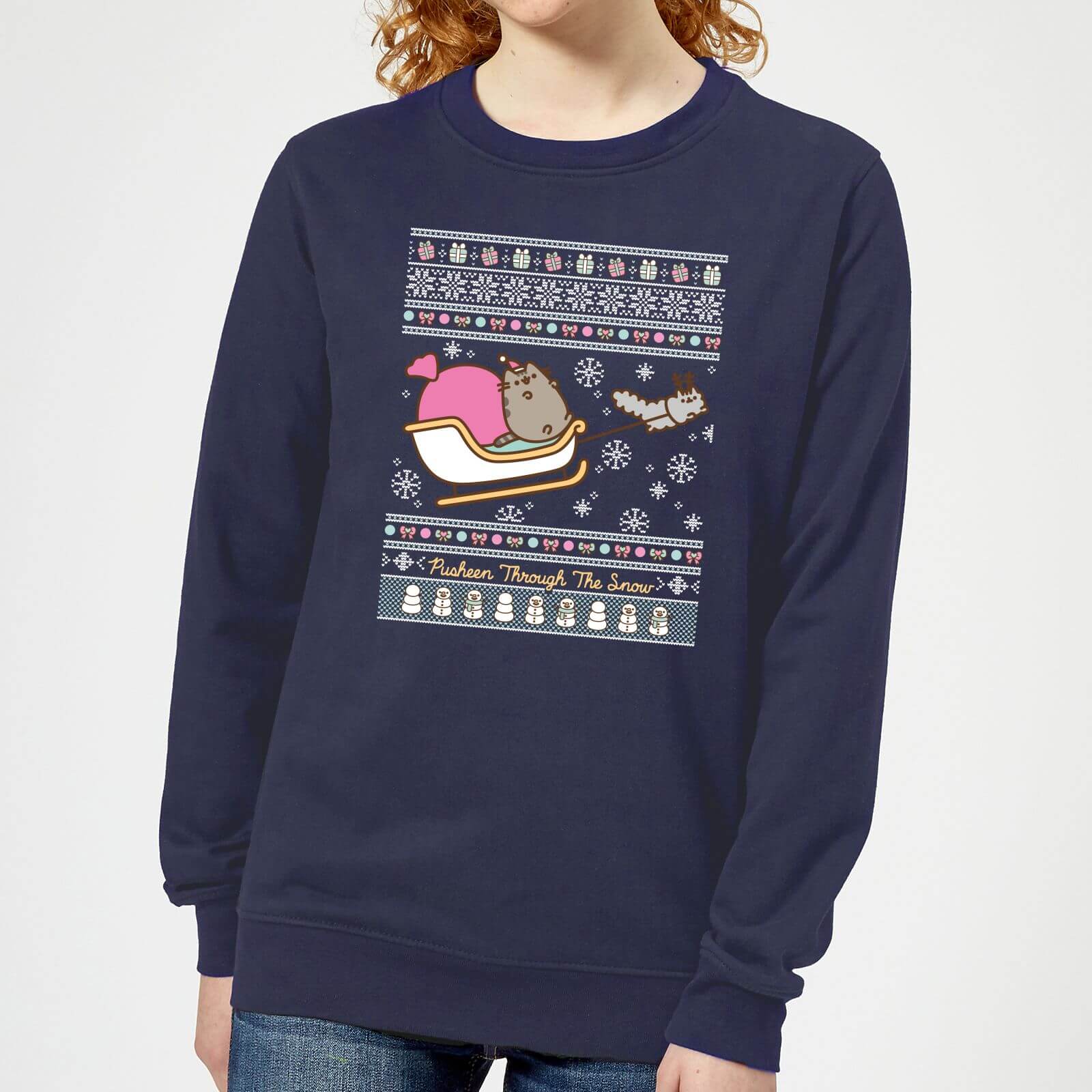 Pusheen Through The Snow Women's Christmas Jumper - Navy - XS