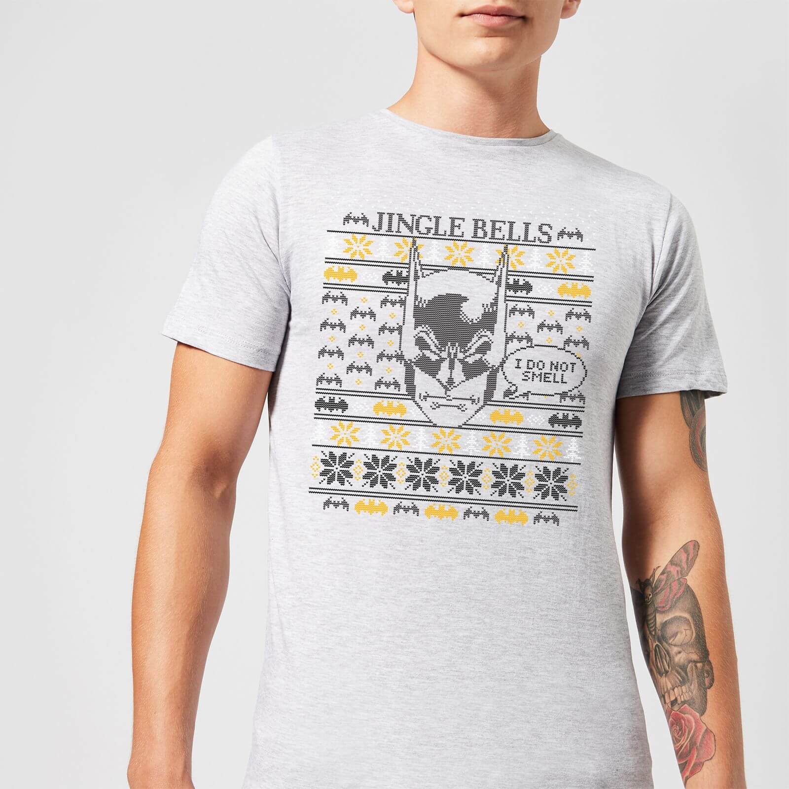 DC Comics Batman I Do Not Smell Men's Christmas T-Shirt in Grey - 5XL