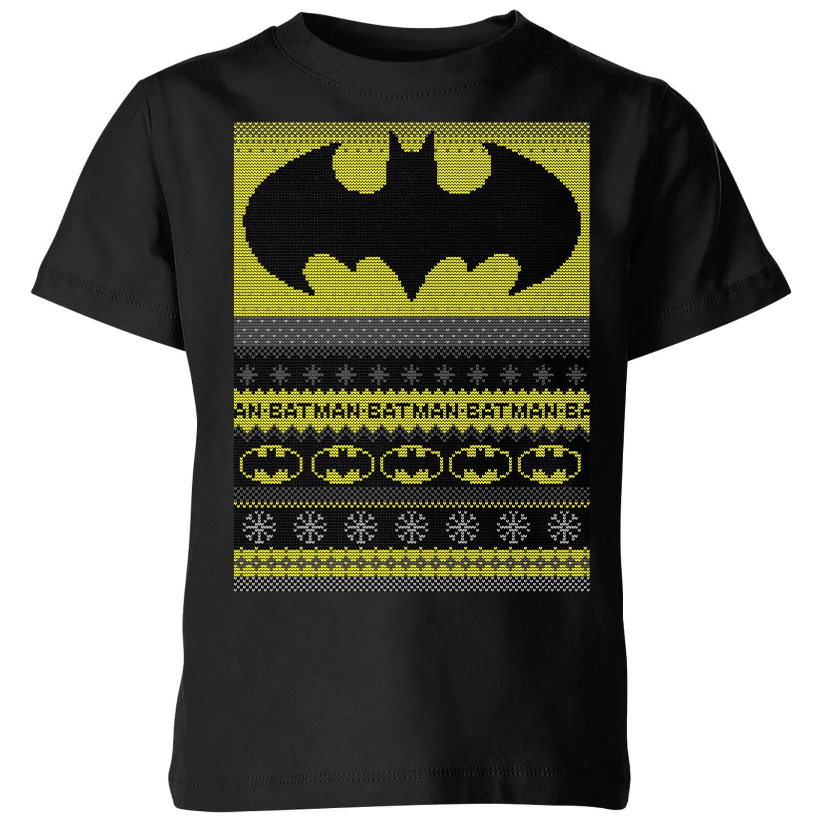 DC Comics Batman Kids' Christmas T-Shirt in Black - 3-4 Years