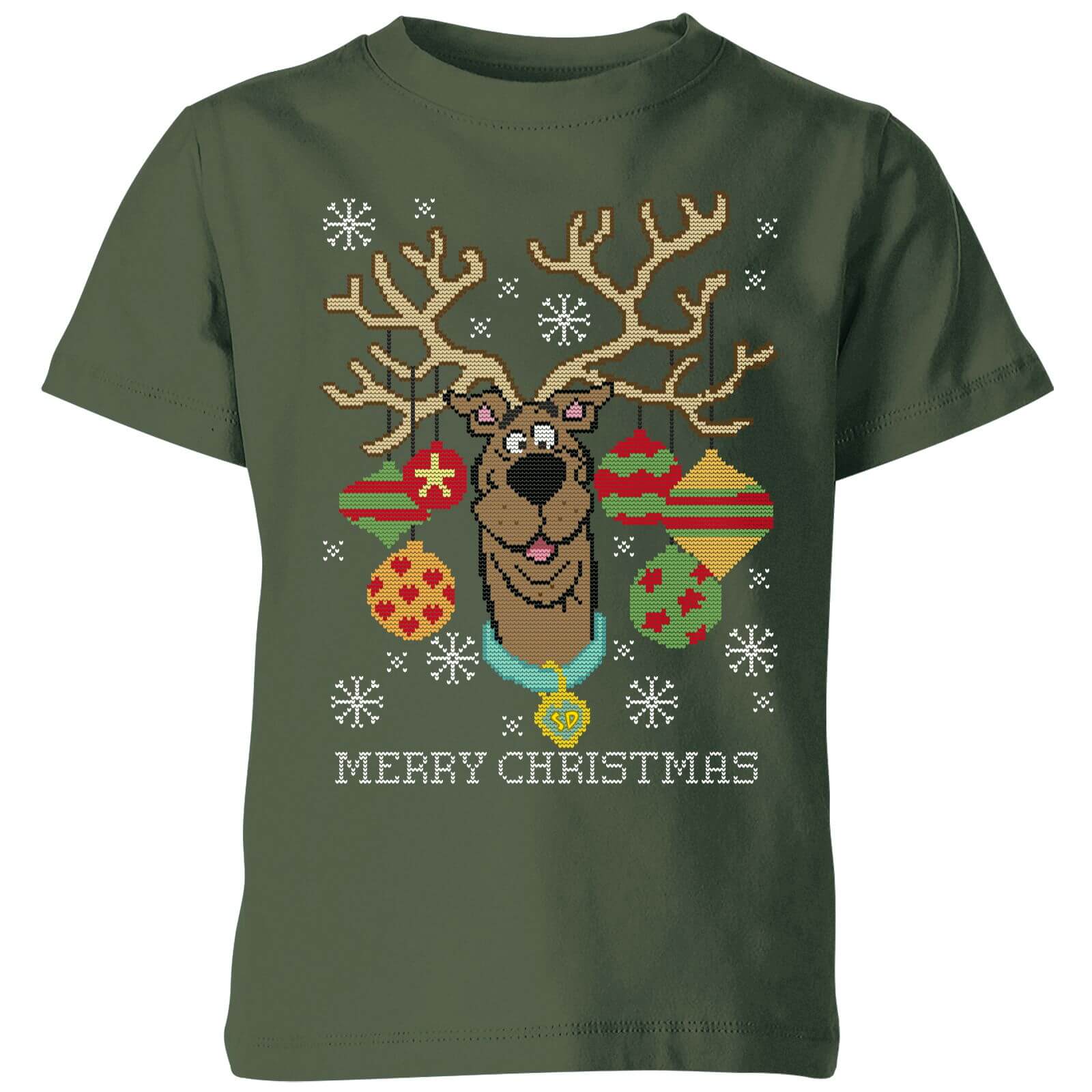 Image of Scooby Doo Kids' Christmas T-Shirt - Forest Green - 3-4 Jahre