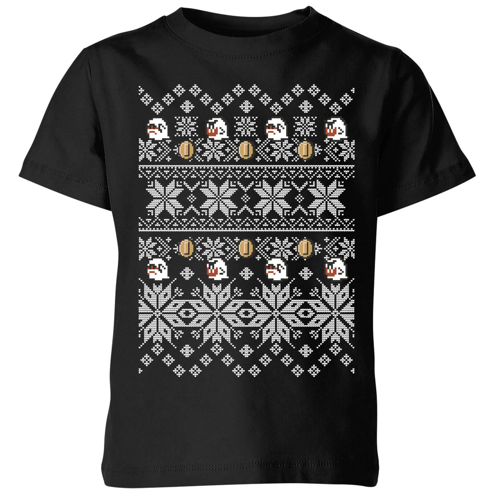 

Nintendo Super Mario Retro Boo Kids' Christmas T-Shirt - Black - 3-4 ans - Noir