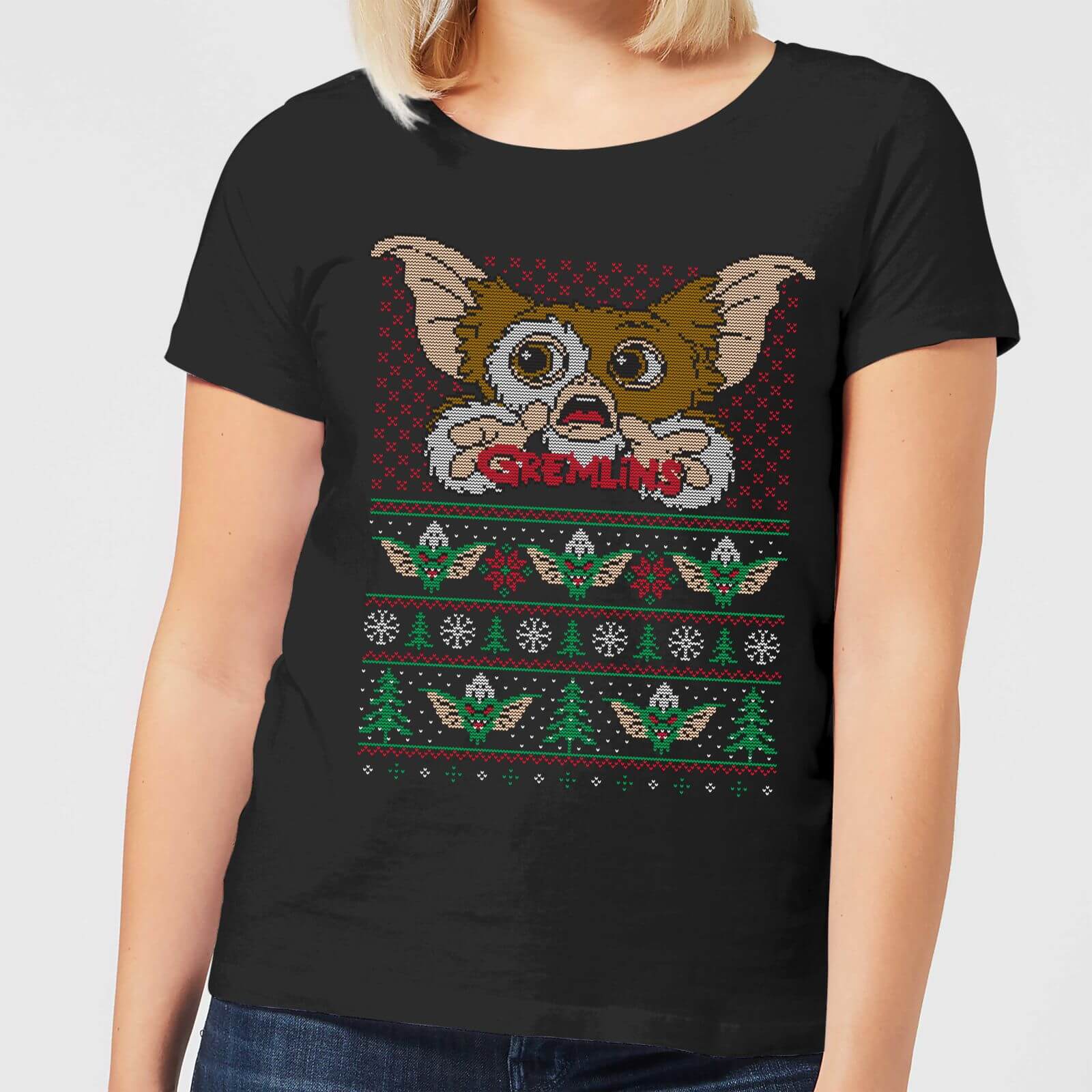 

T-Shirt Gremlins Ugly Knit Christmas - Nero - Donna - M