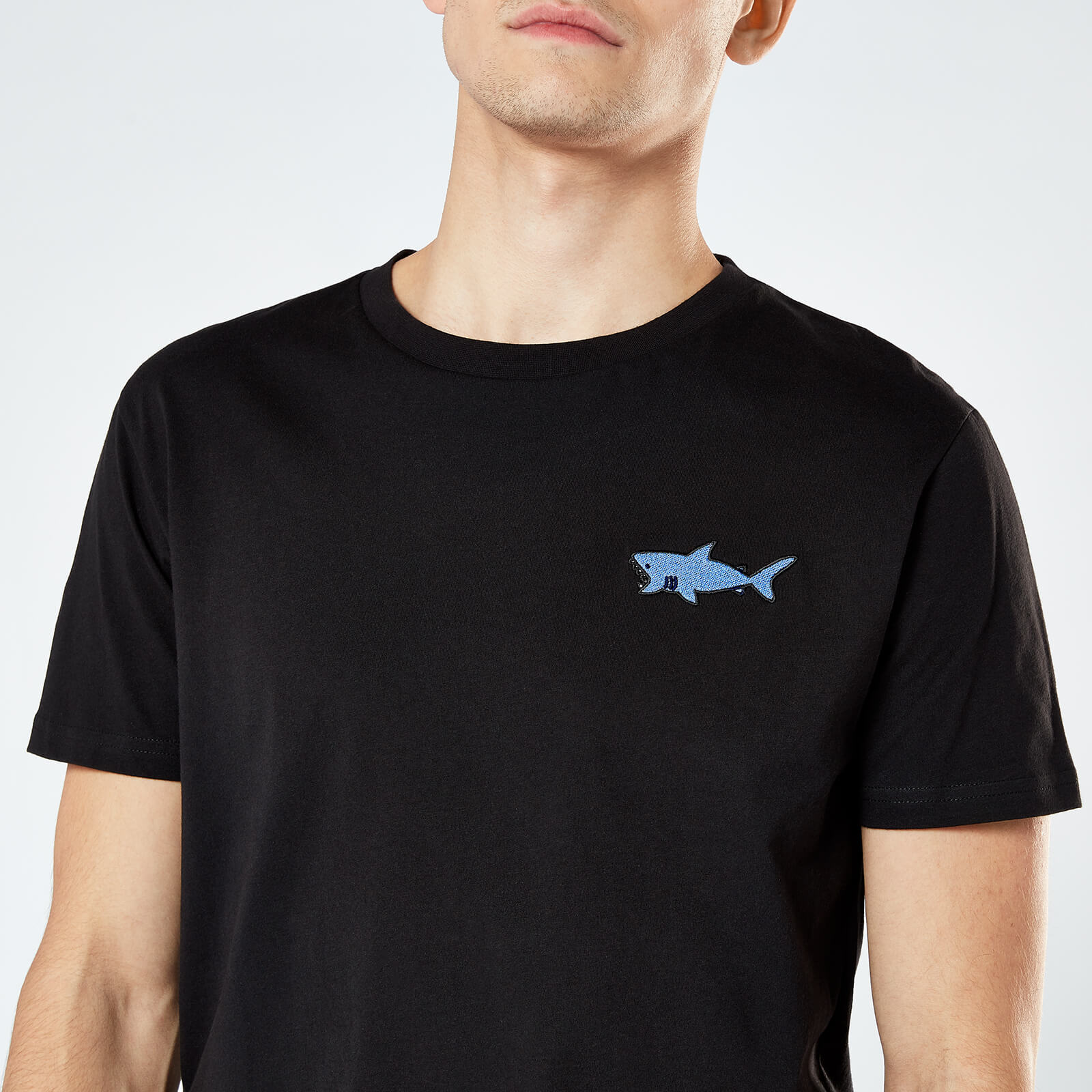 Shark Unisex Embroidered T-Shirt - Black - S - Black