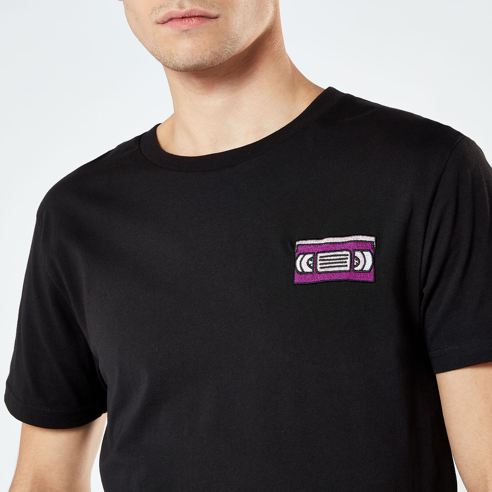 VHS Unisex Embroidered T-Shirt - Black - S - Black