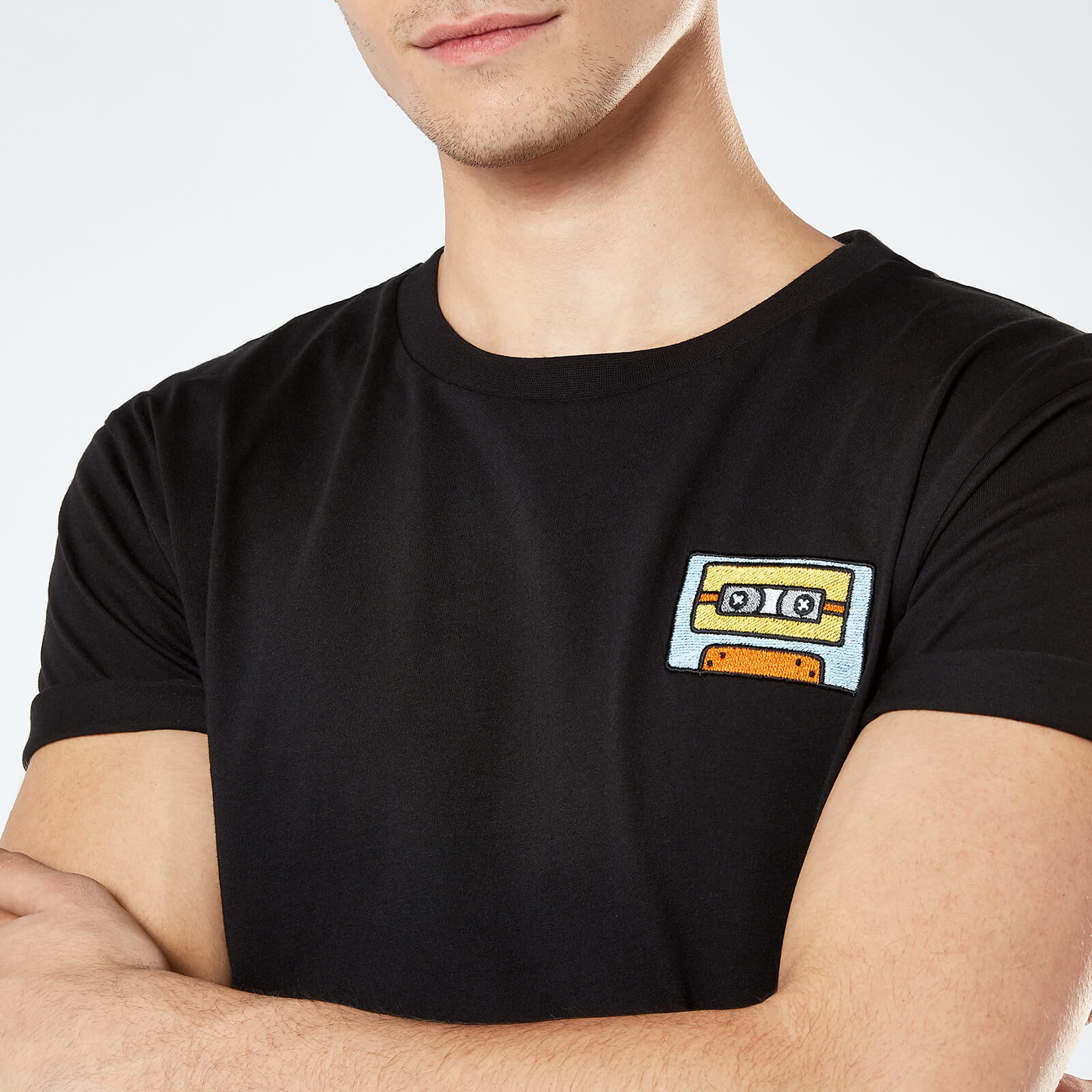 Cassette Tape Unisex Embroidered T-Shirt - Black - S - Black