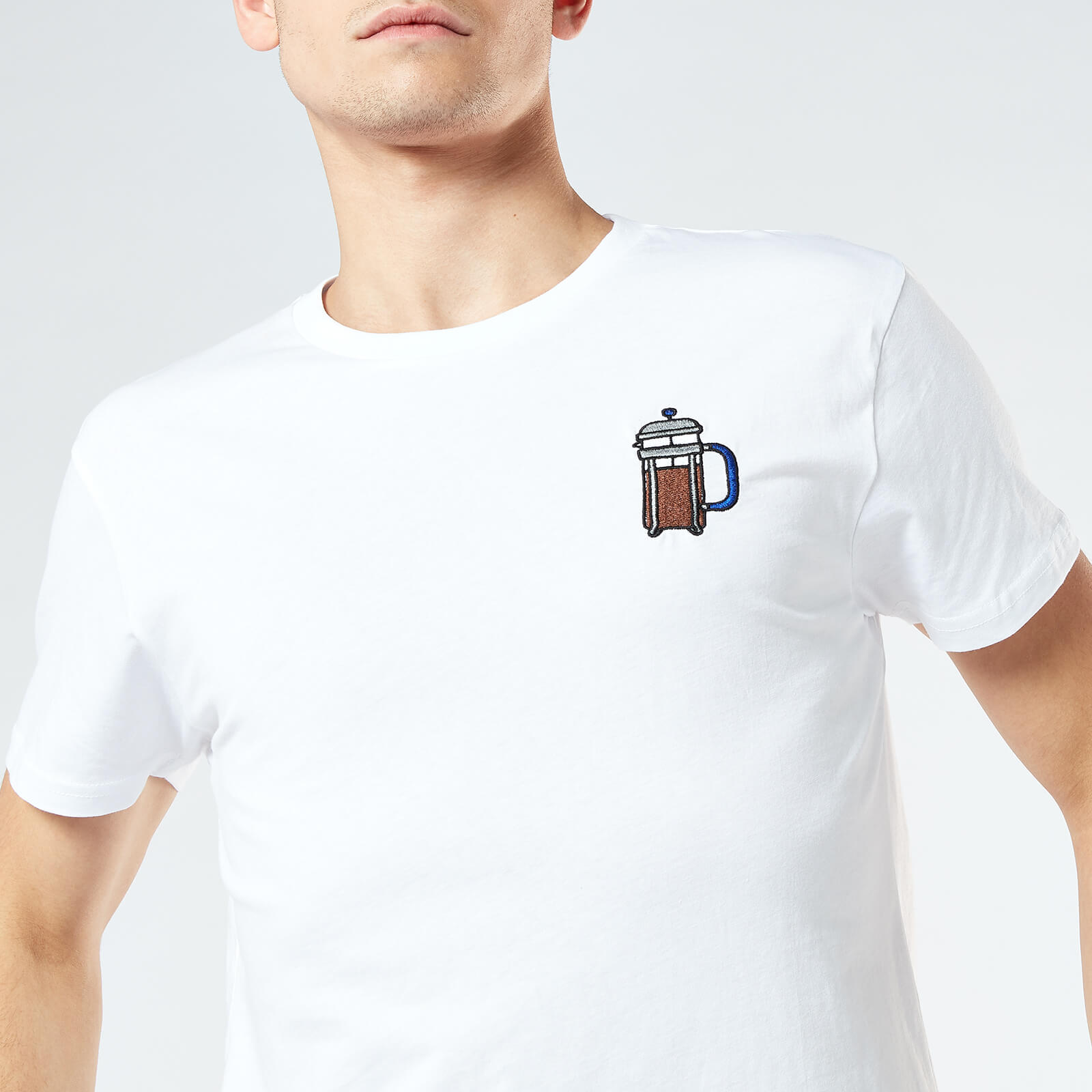 Cafetiere Unisex Embroidered T-Shirt - White - S - White