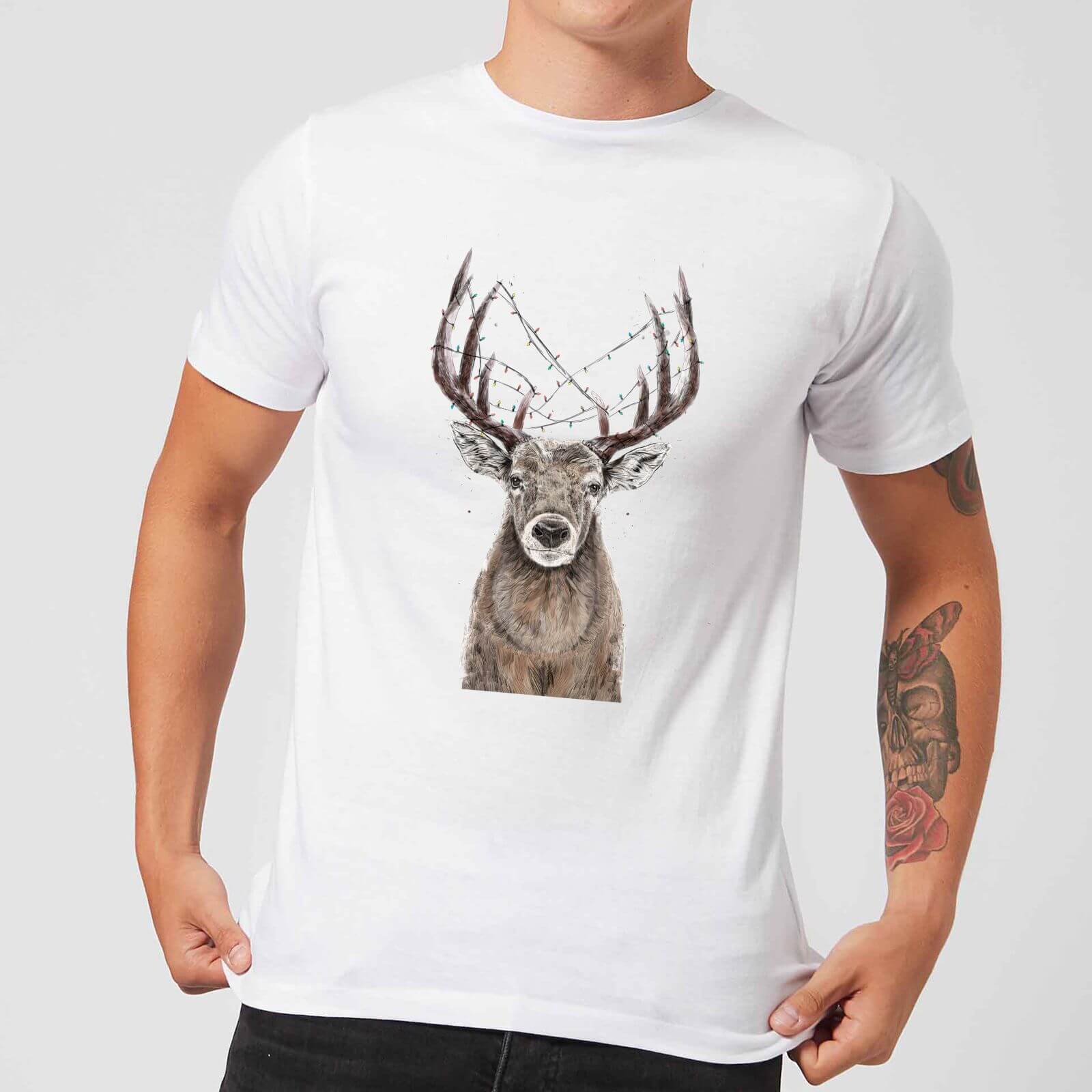 Balazs Solti Xmas Deer Men's T-Shirt - White - S - White