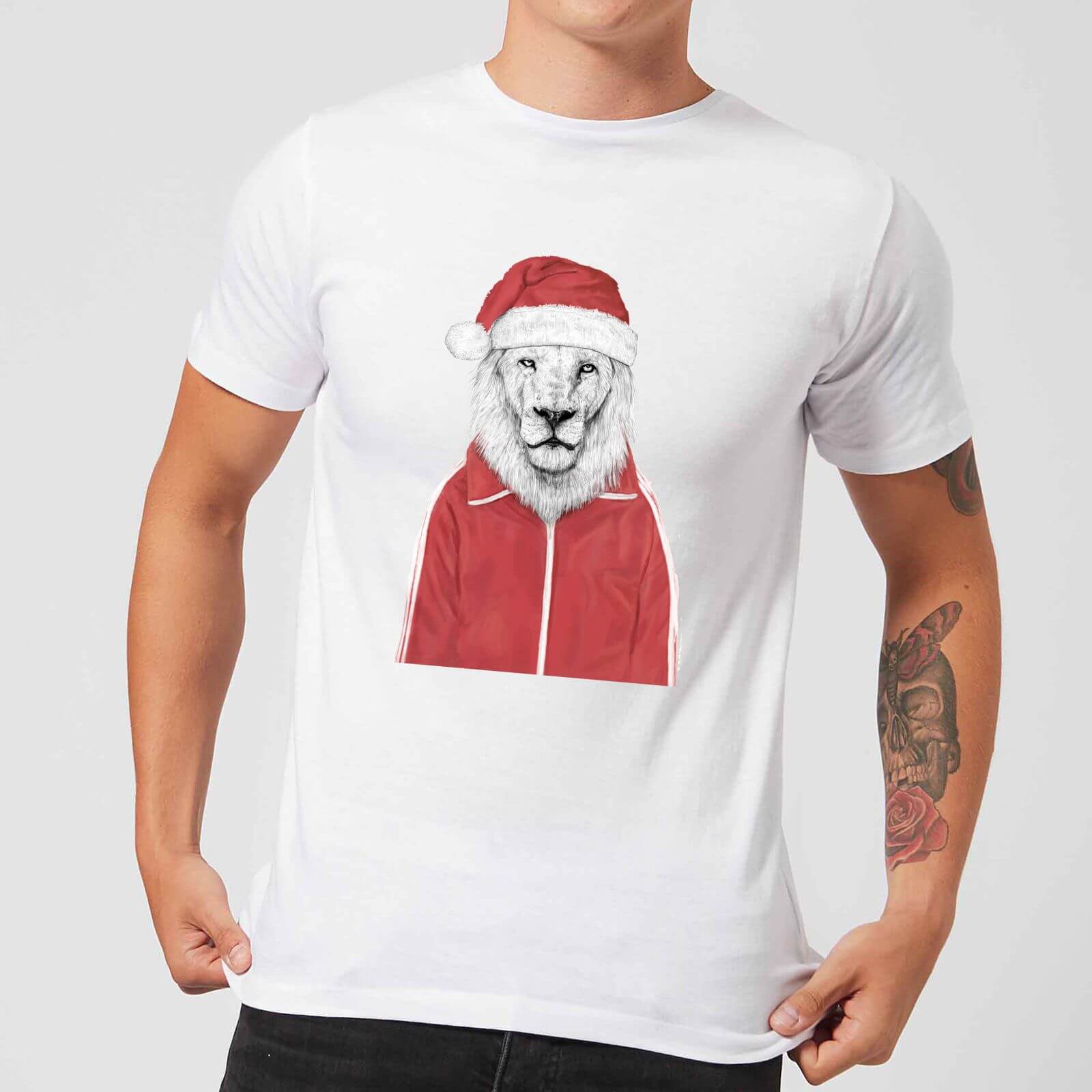Balazs Solti Santa Lion Men's T-Shirt - White - S - White