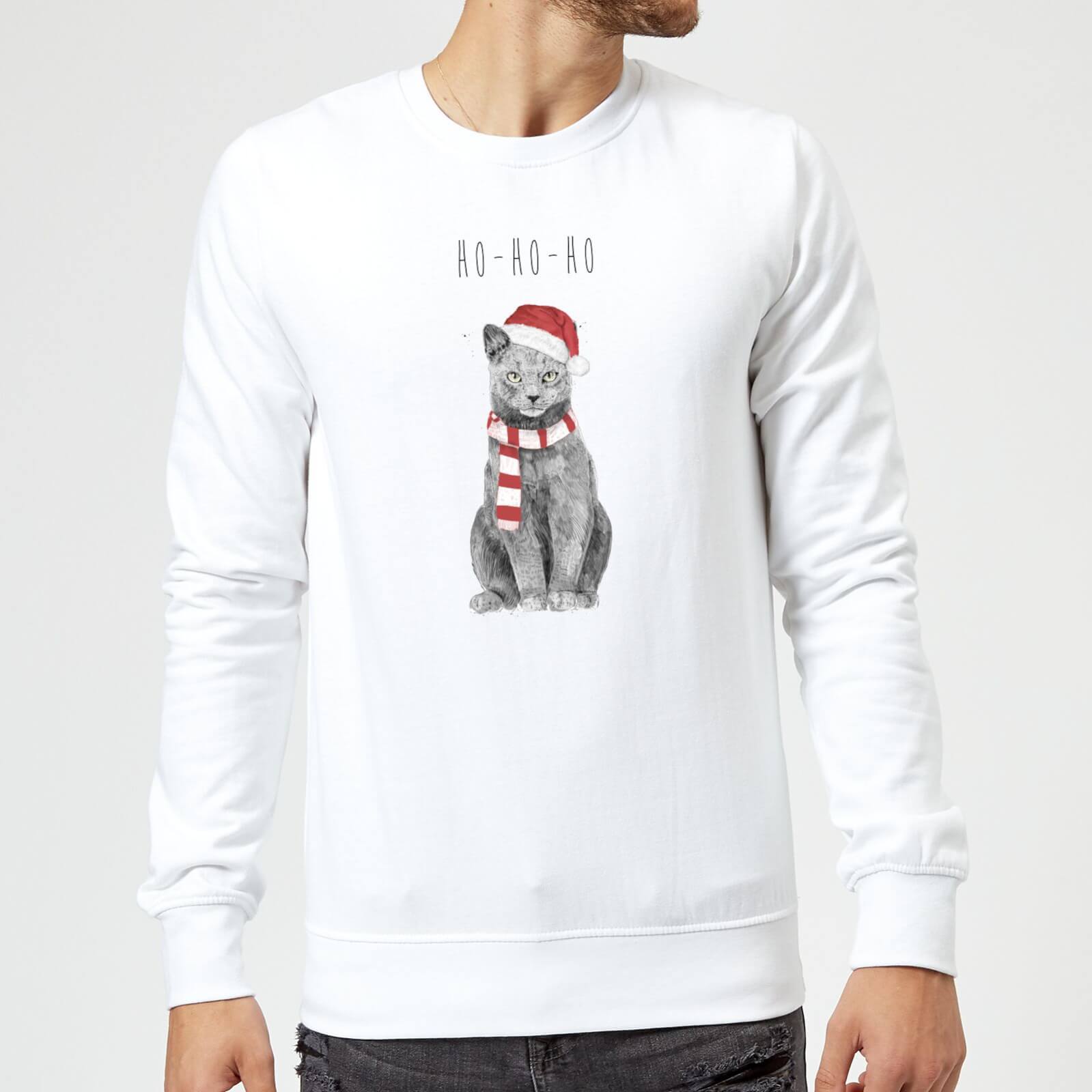 Balazs Solti Ho Ho Ho Christmas Cat Sweatshirt - White - S - White