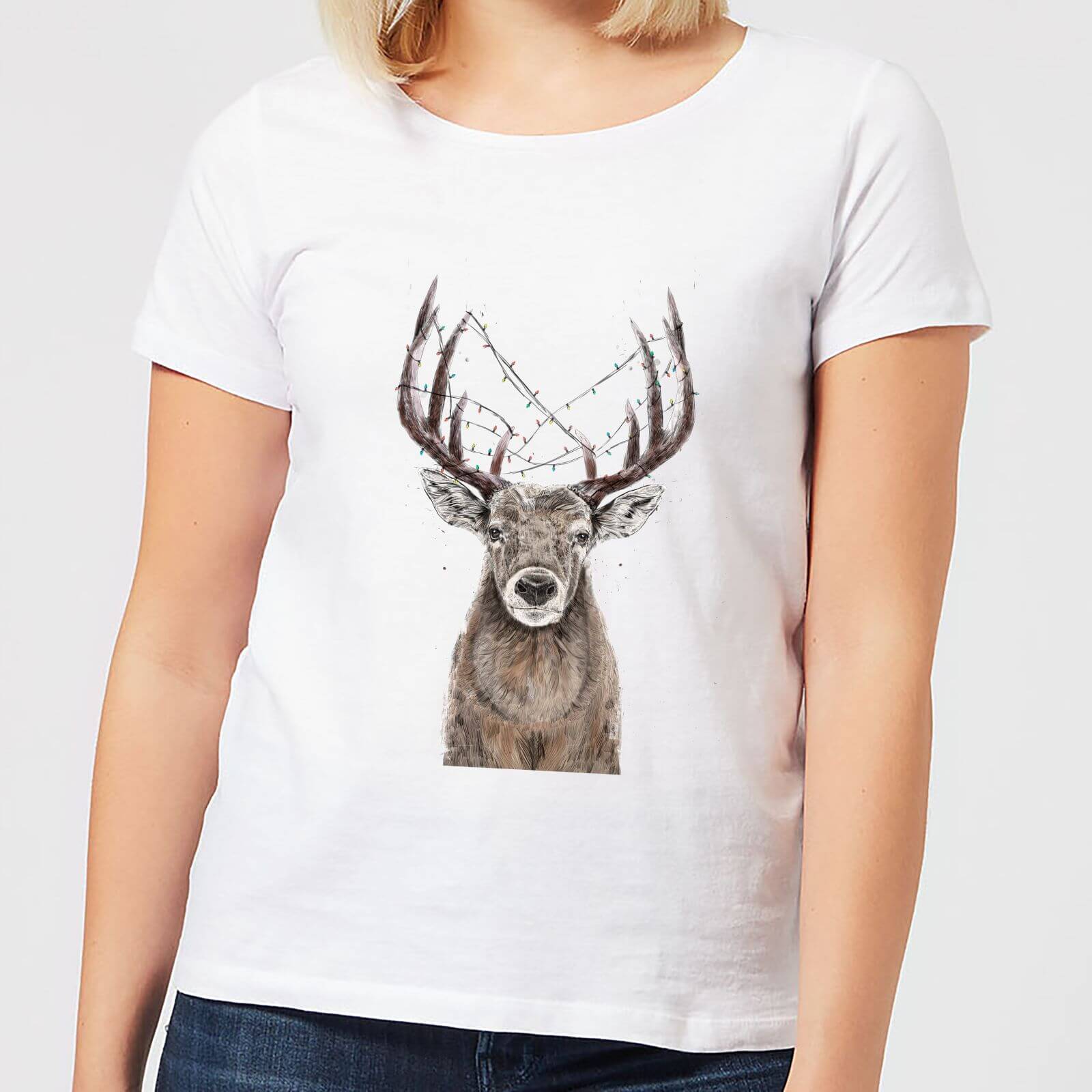Balazs Solti Xmas Deer Women's T-Shirt - White - S - White