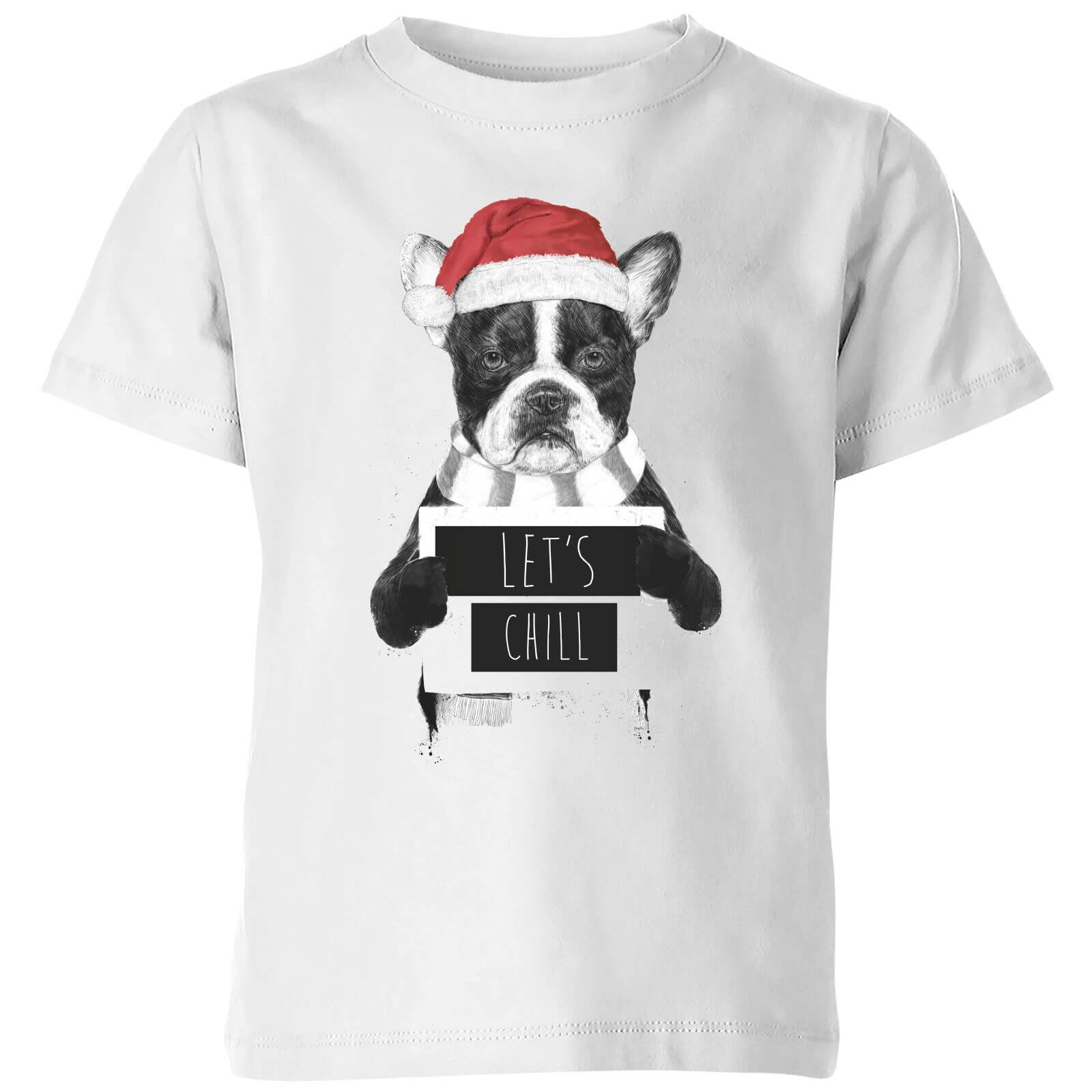 Balazs Solti Let It Snow Frenchie Christmas Kids' T-Shirt - White - 3-4 Years - White