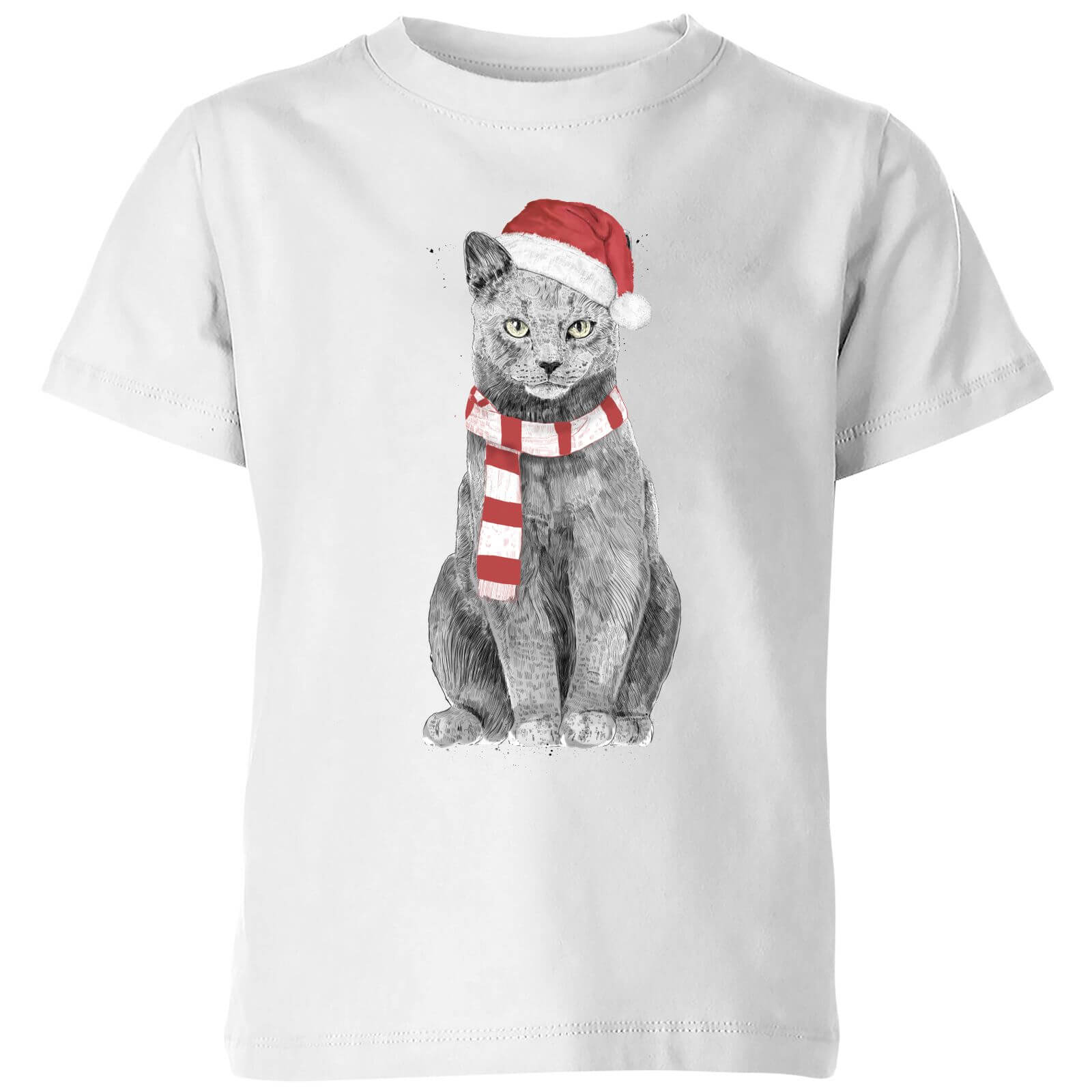 Balazs Solti Xmas Cat Kids' T-Shirt - White - 3-4 Years - White