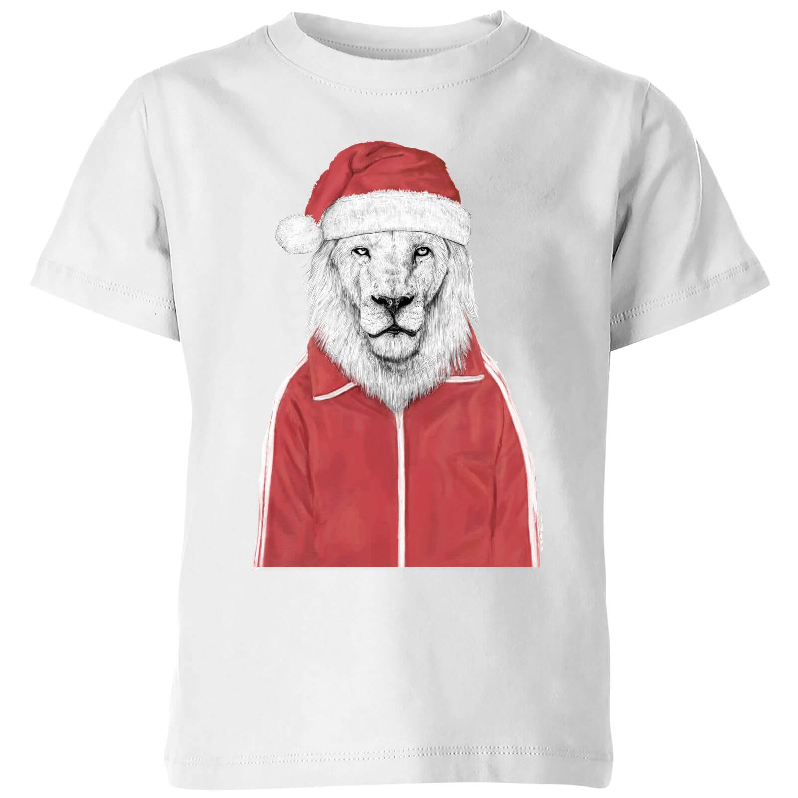 Balazs Solti Santa Lion Kids' T-Shirt - White - 3-4 Years