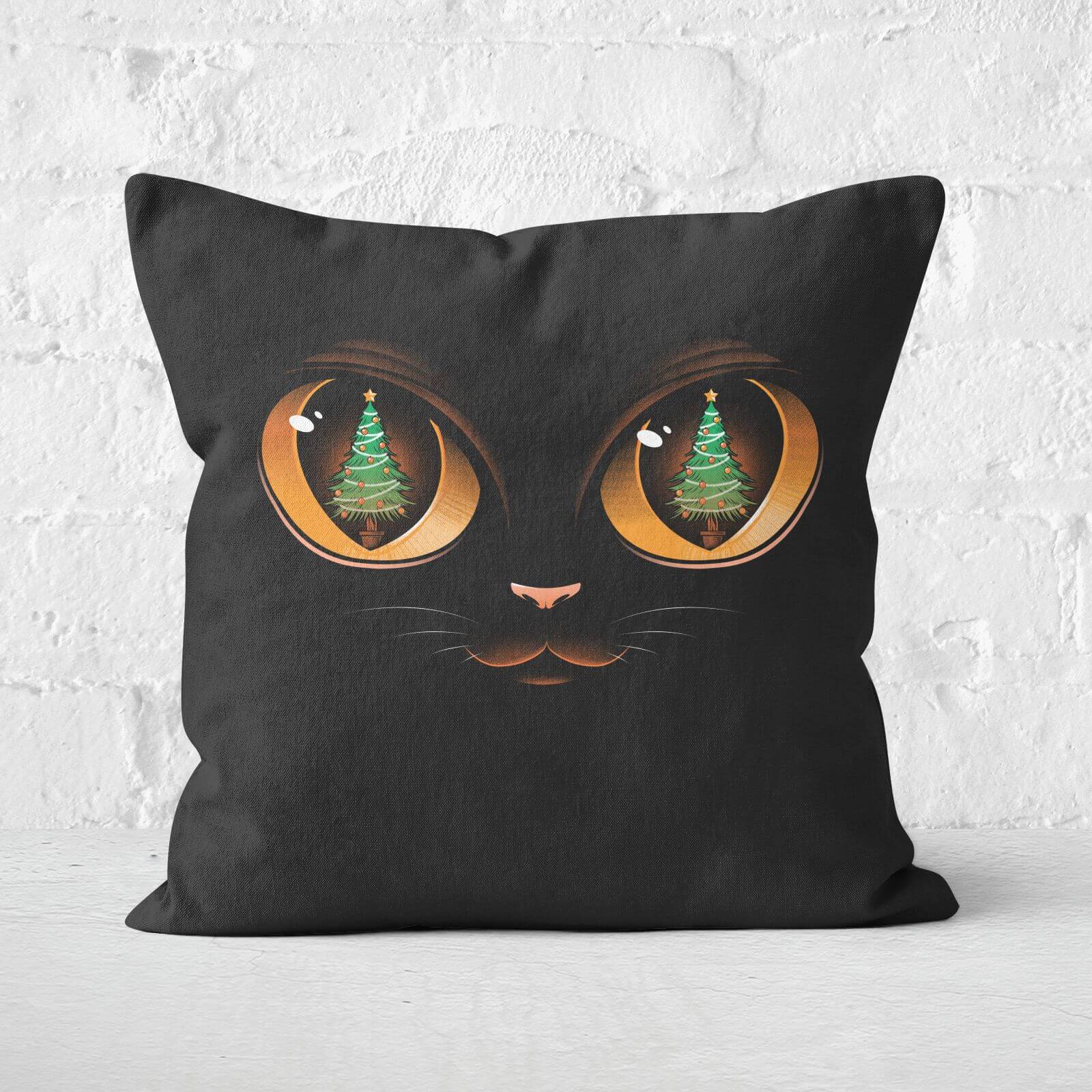 Tobias Fonseca Xmas Cat Attack Square Cushion - 60x60cm - Soft Touch